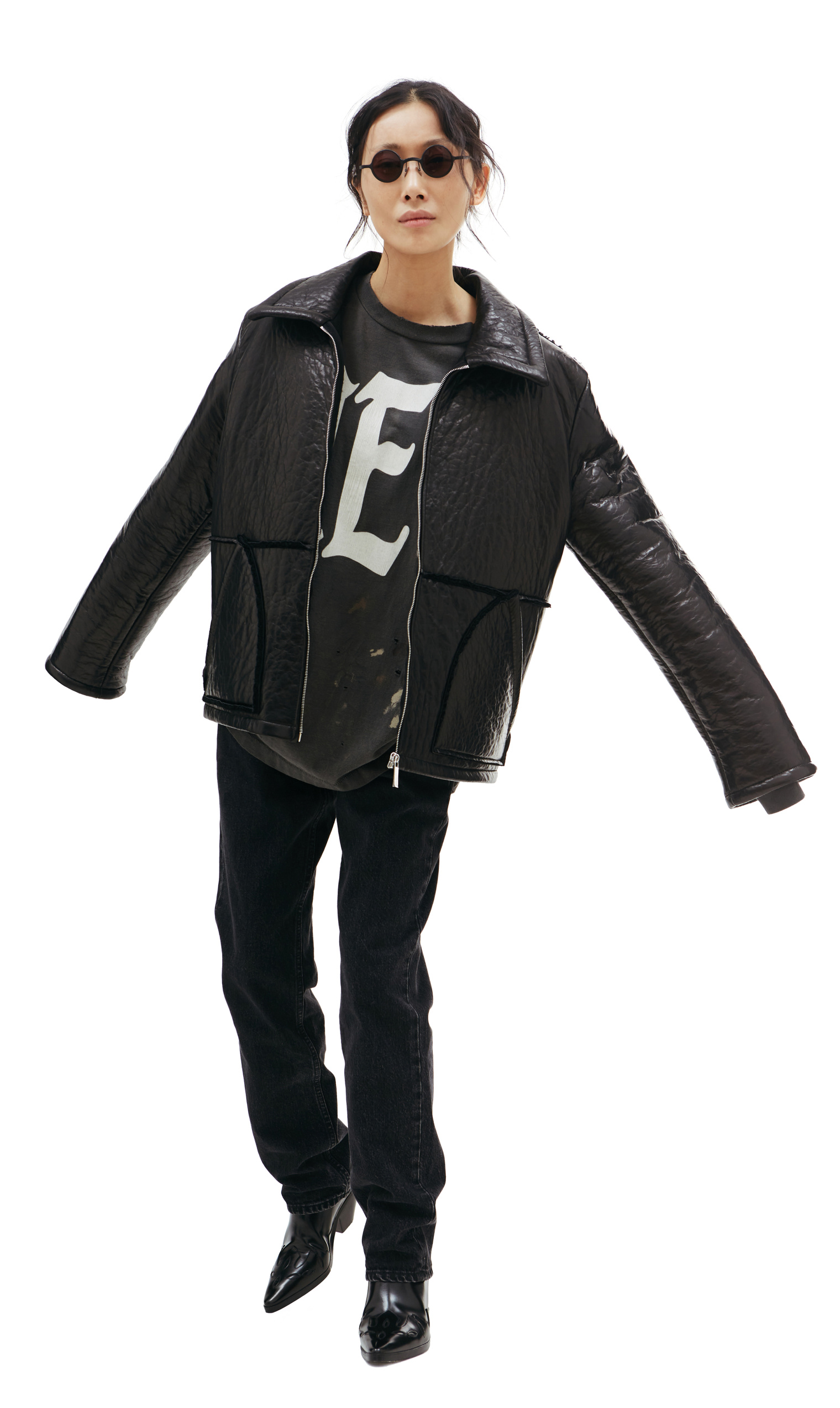 Enfants Riches Deprimes Black shearling jacket
