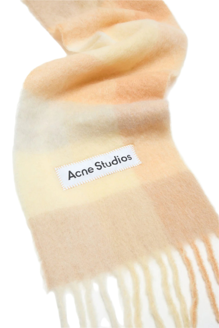 小物 Acne Studios MOHAIR CHECKED SCARF Acne Studios - Mohair checked scarf - Taupe/Green/Black