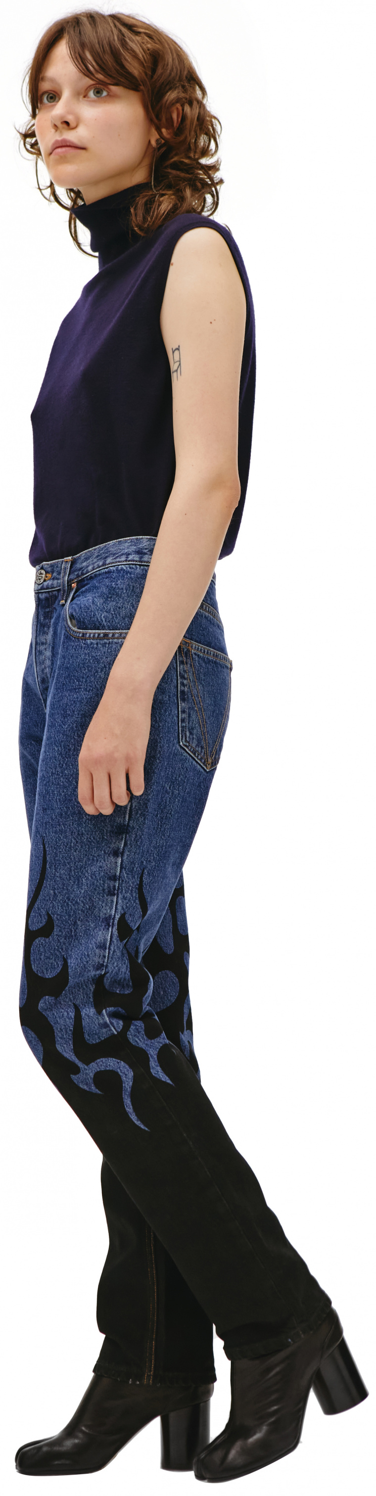 VETEMENTS Flame-print straight-leg Jeans
