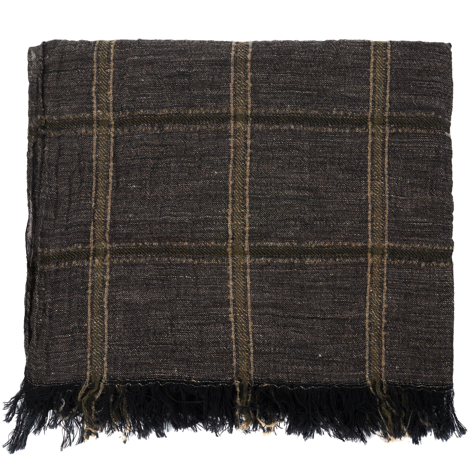 Y\'s Gray checkered scarf