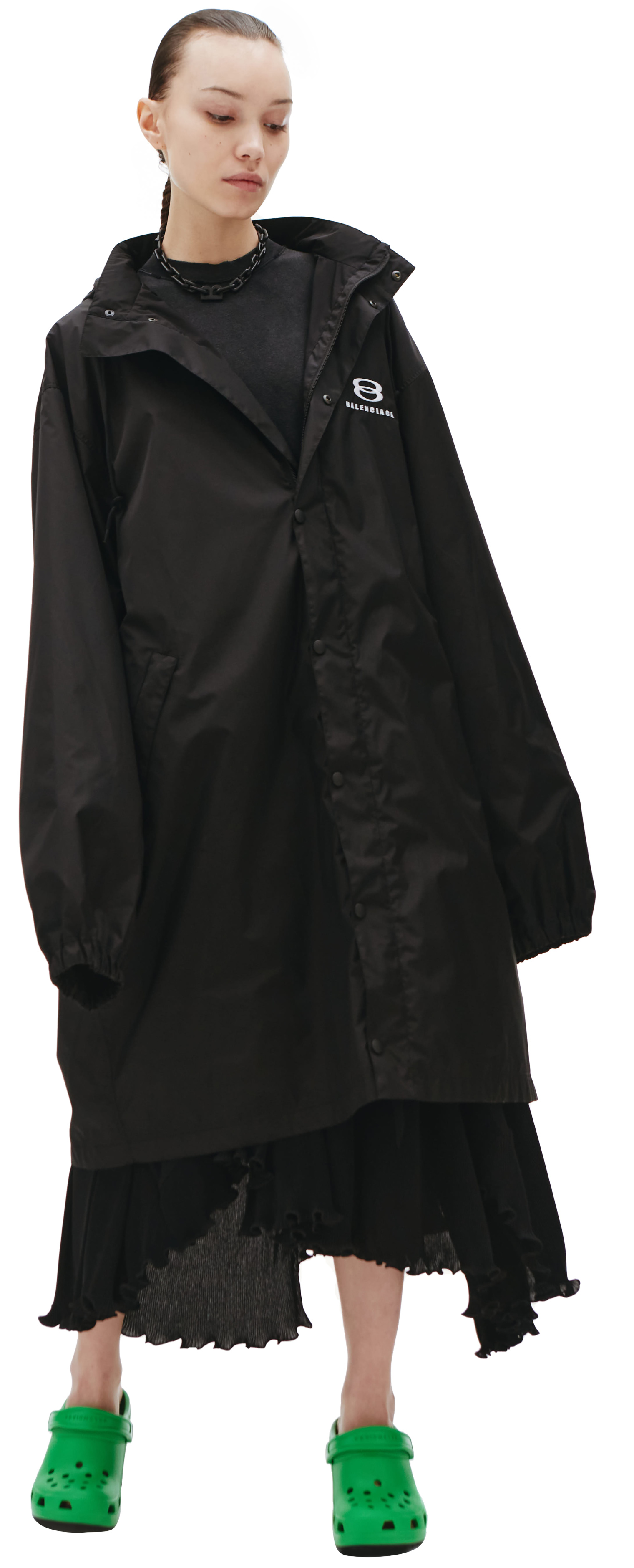 Balenciaga Black logo rain coat