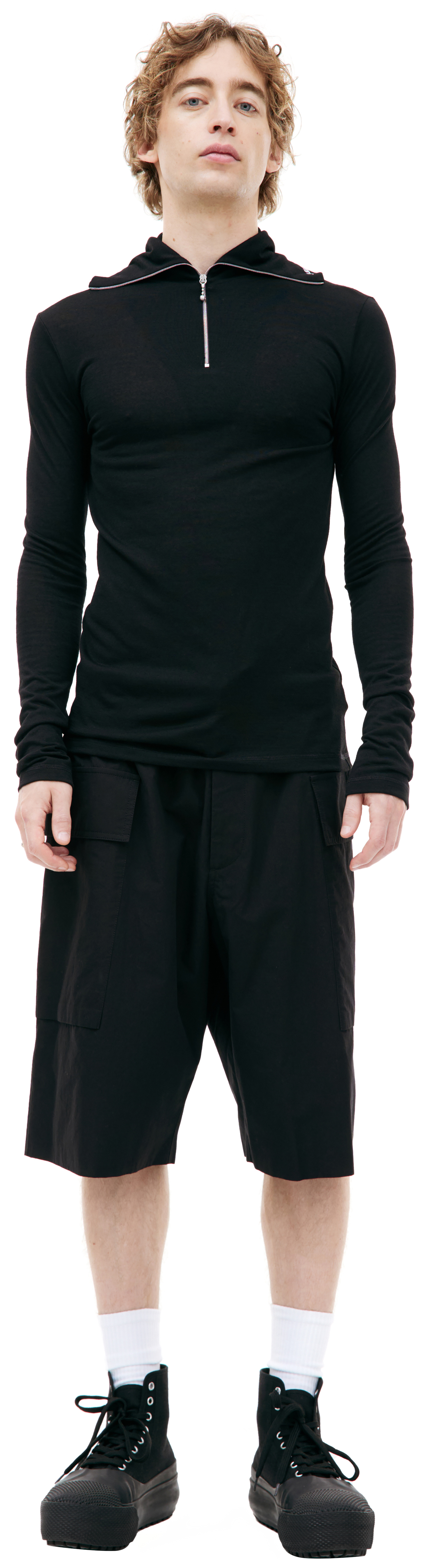 Jil Sander Black wool zip up turtleneck