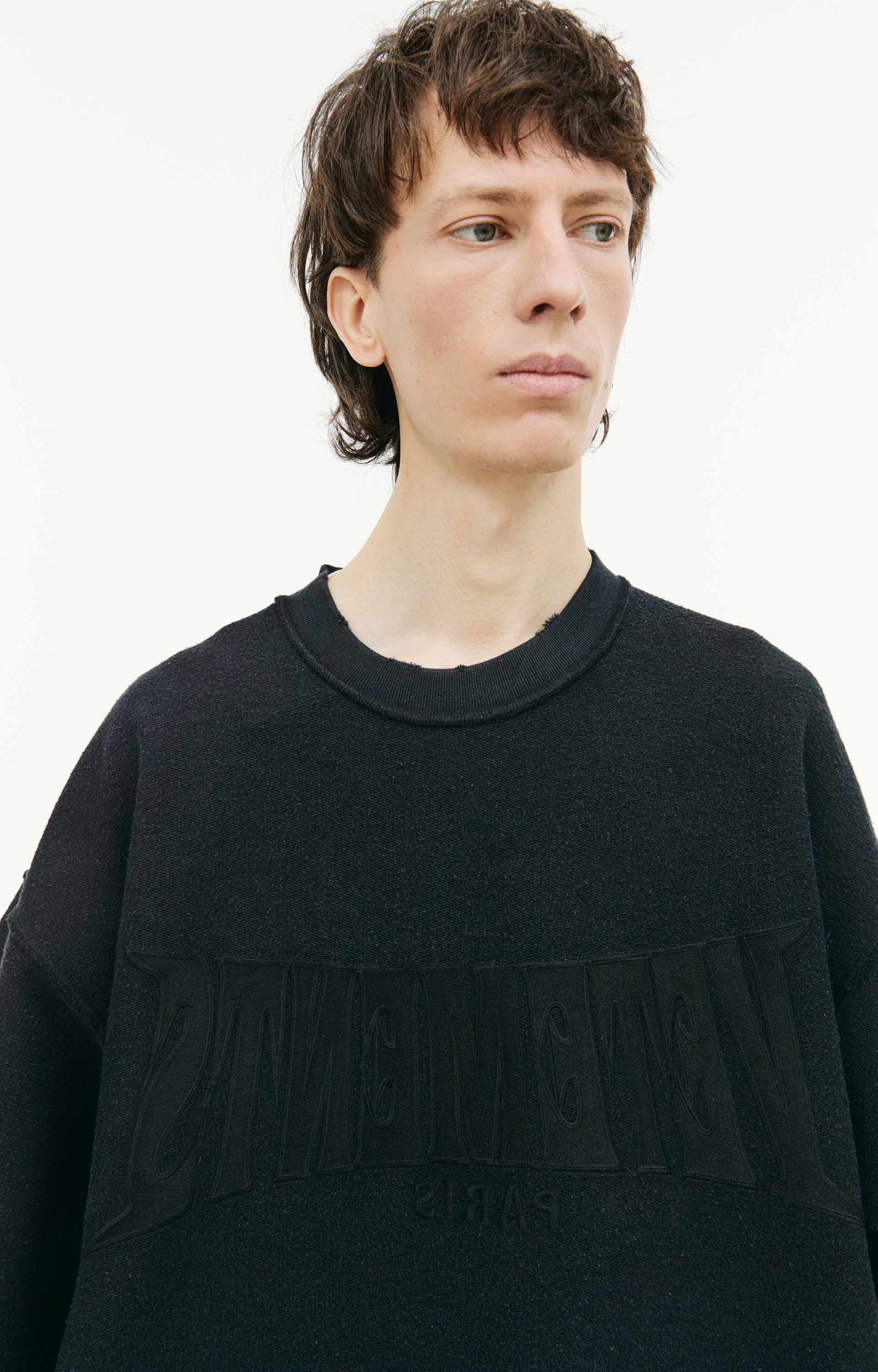 VETEMENTS Black t-shirt inside out