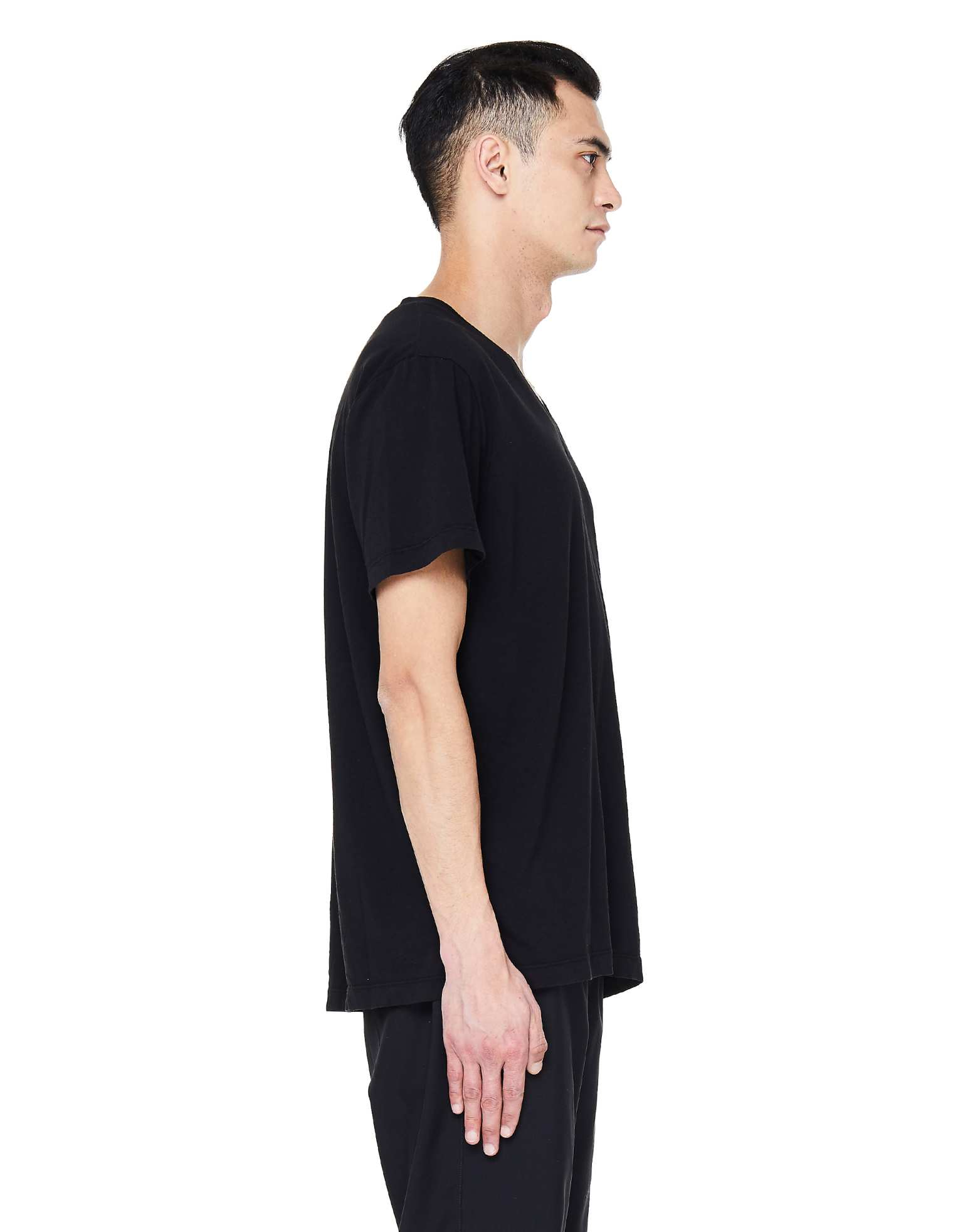 James Perse Black V-Neck Cotton T-Shirt