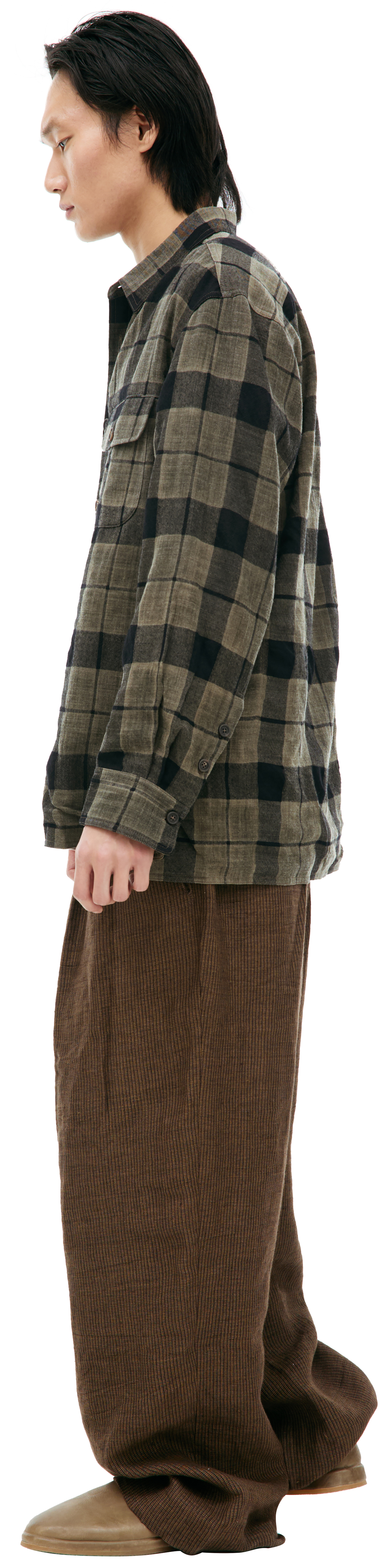 Ziggy Chen Wool plaid shirt