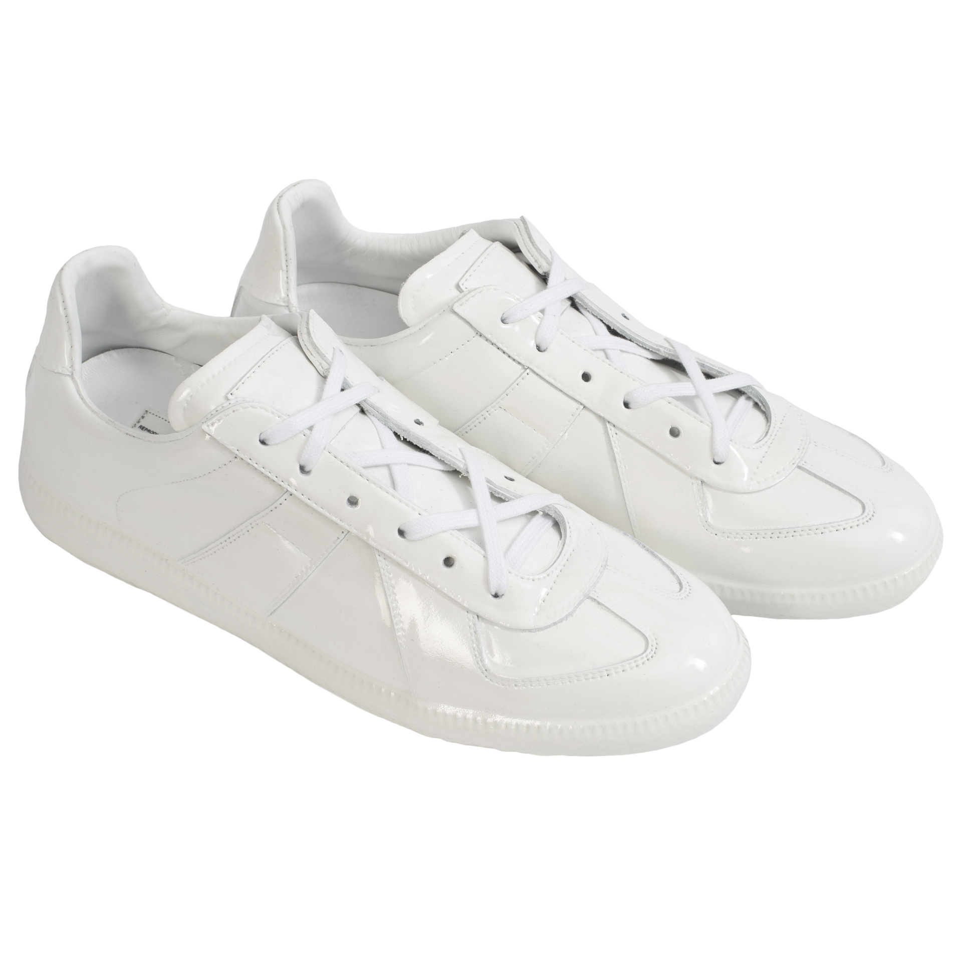 Maison Margiela Replica Patent Leather Sneakers In White