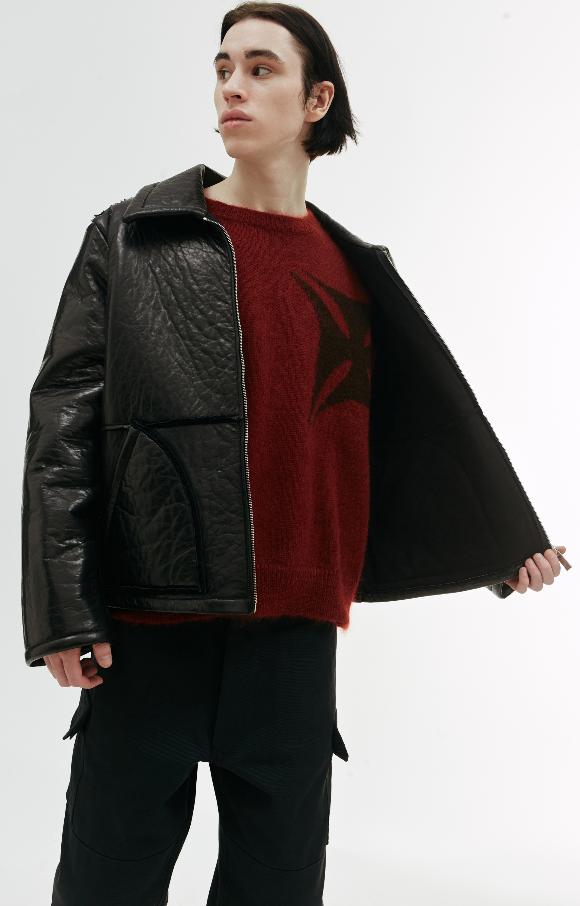 Enfants Riches Déprimés Black shearling jacket