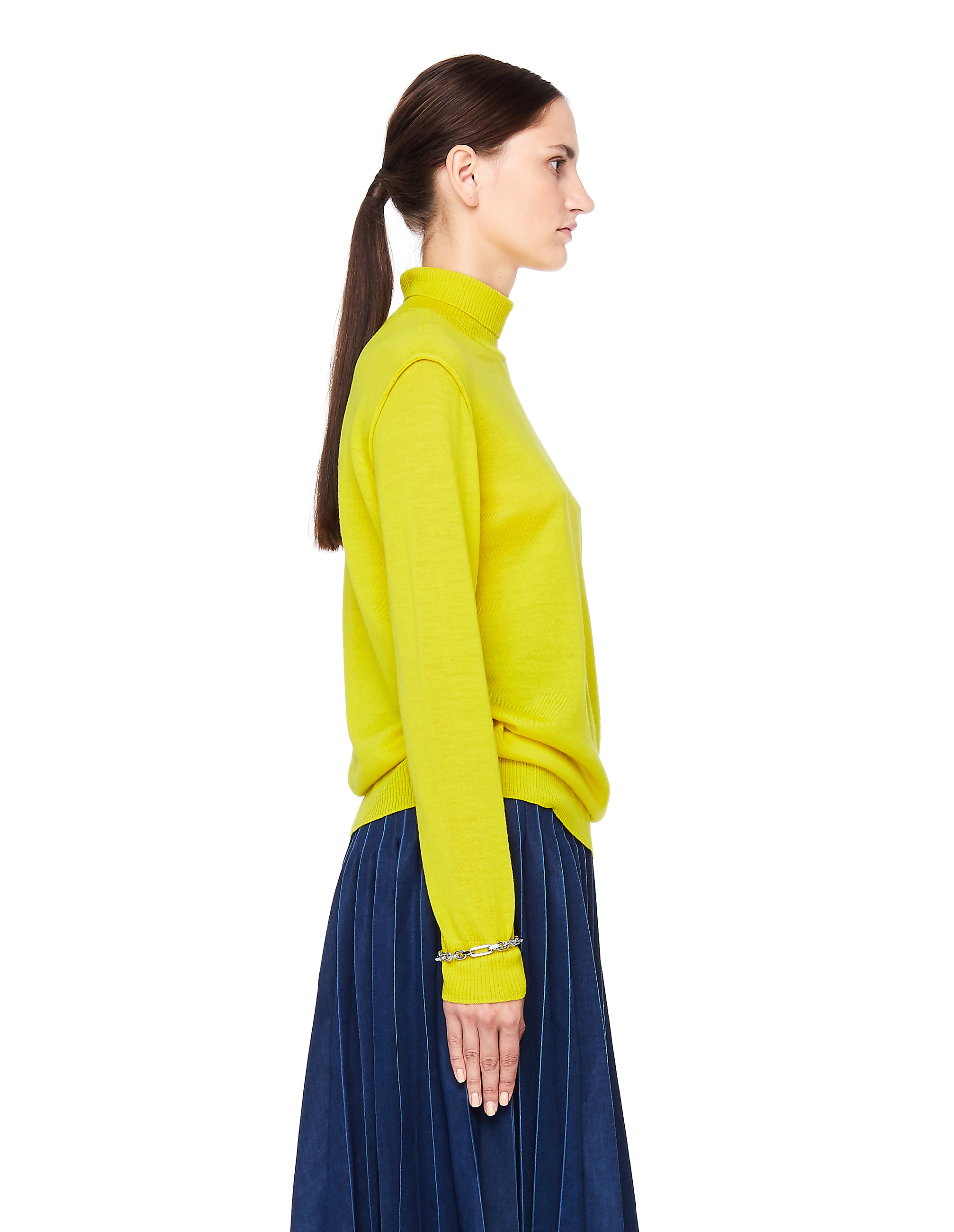 Undercover Basic Yellow Wool Turtleneck Sweater