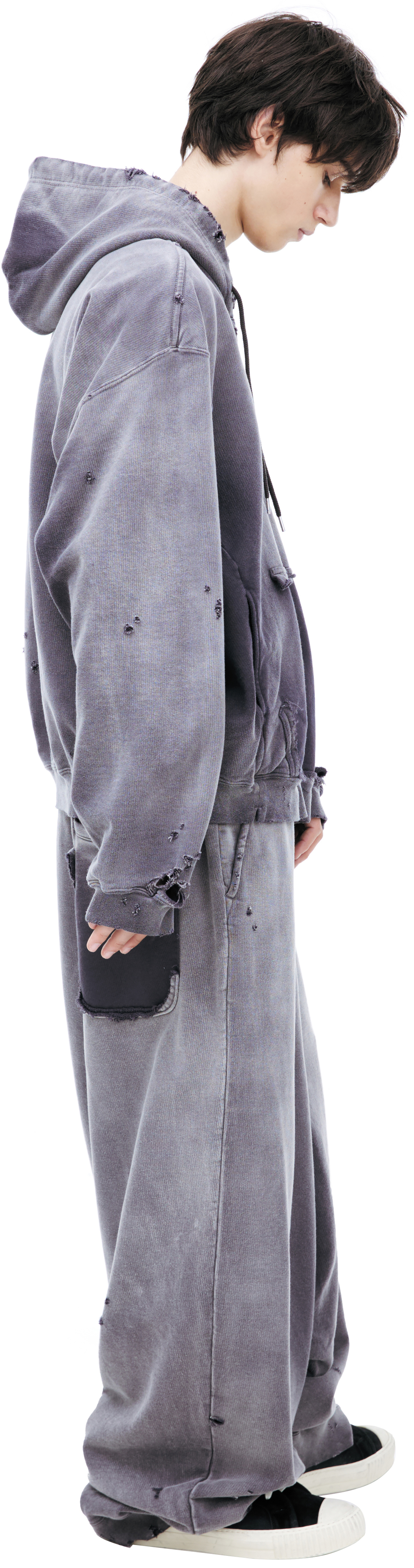 Maison Mihara Yasuhiro Grey zippered hoodie