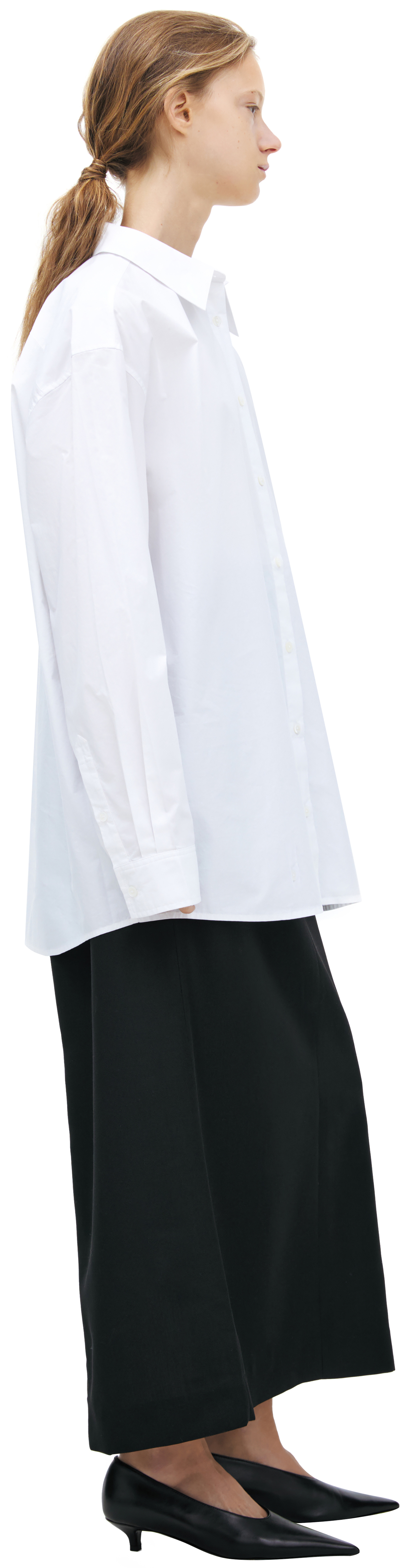 TOTEME Блузка-252-WRT0480-FB0415 рубашка классическая,пуговицы,острый ворот,белая