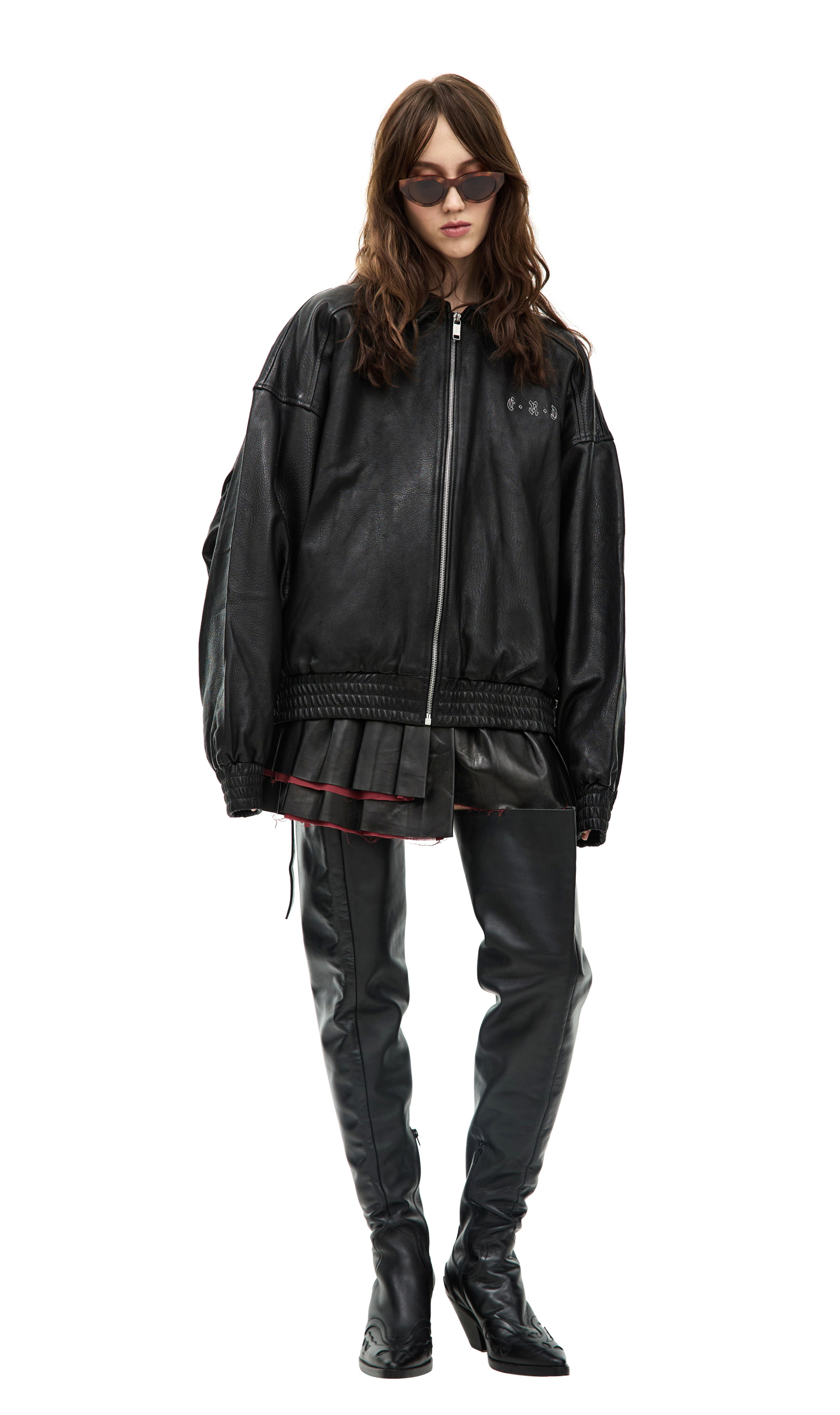 Enfants Riches Deprimes Embroidered leather jacket