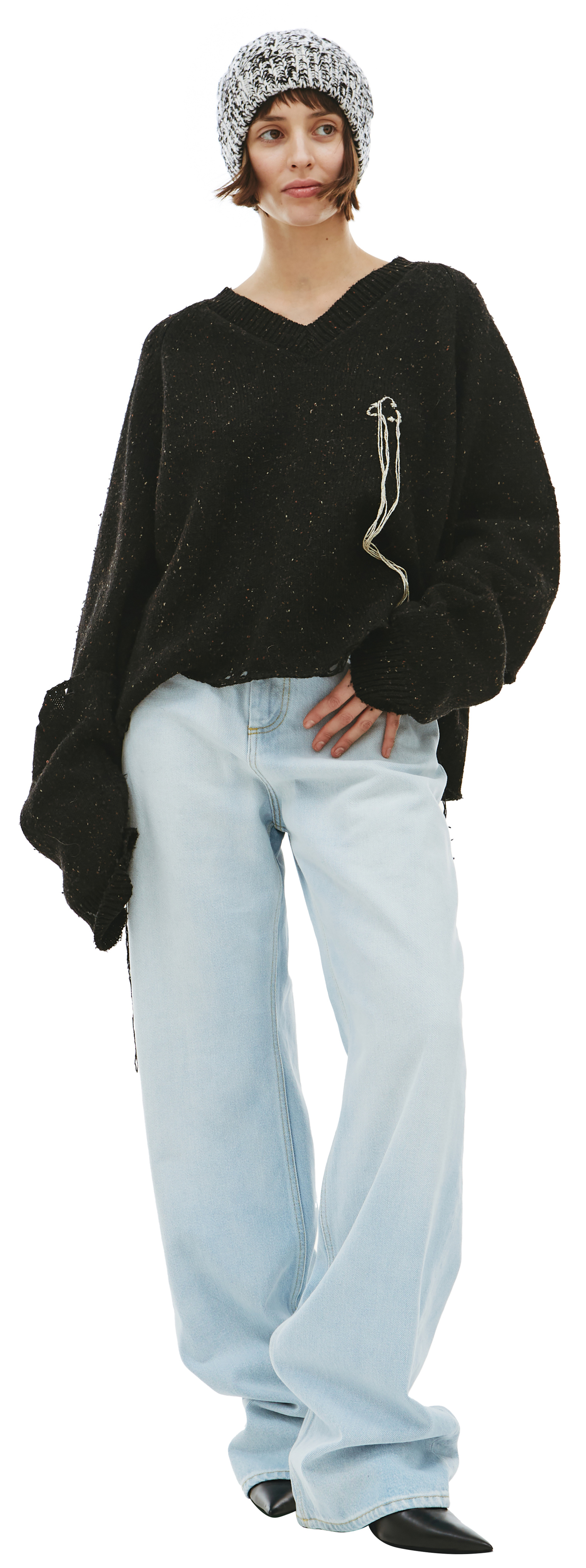 Doublet V-neck knitted sweater