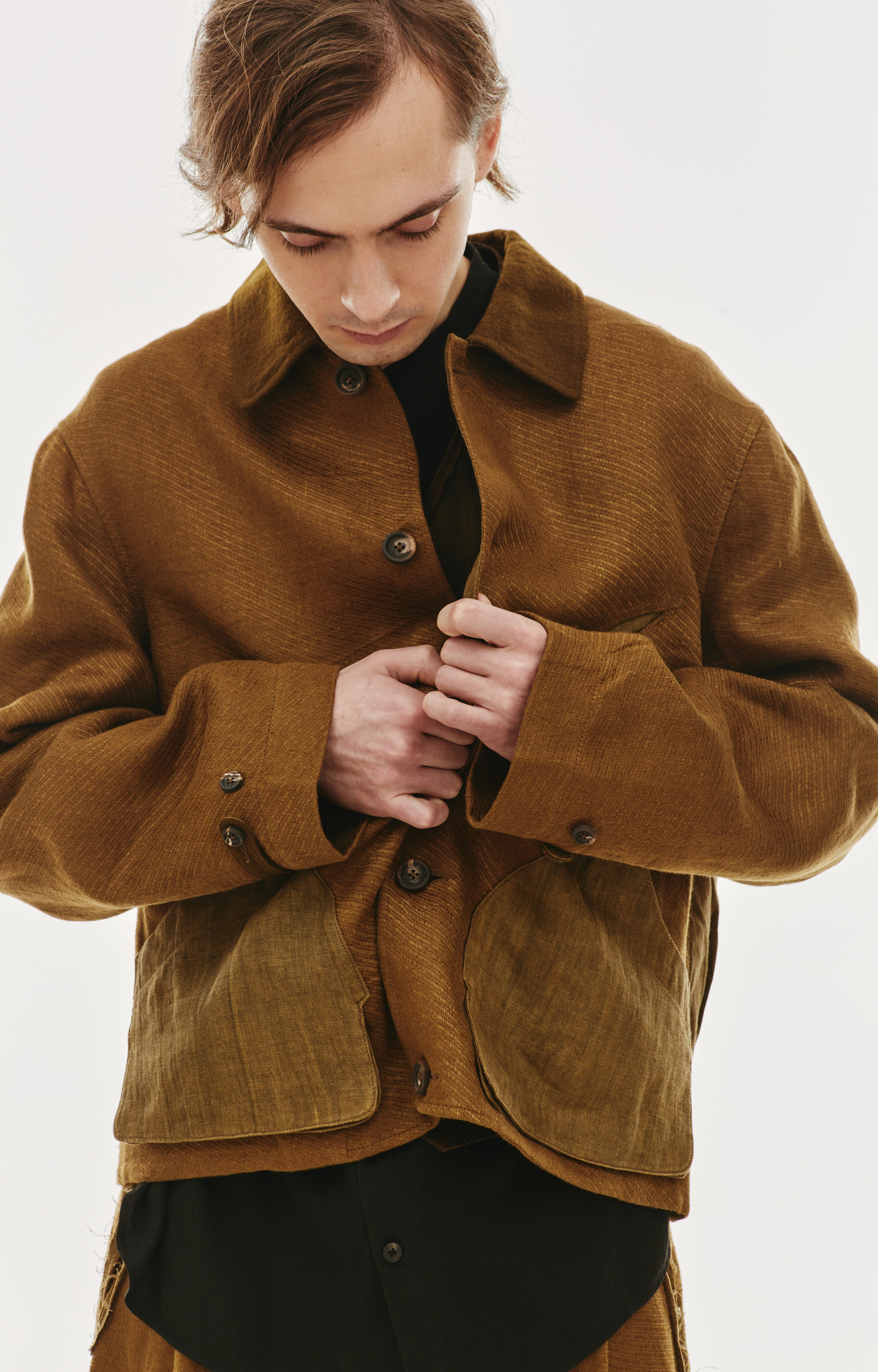 Ziggy Chen Cropped linen jacket