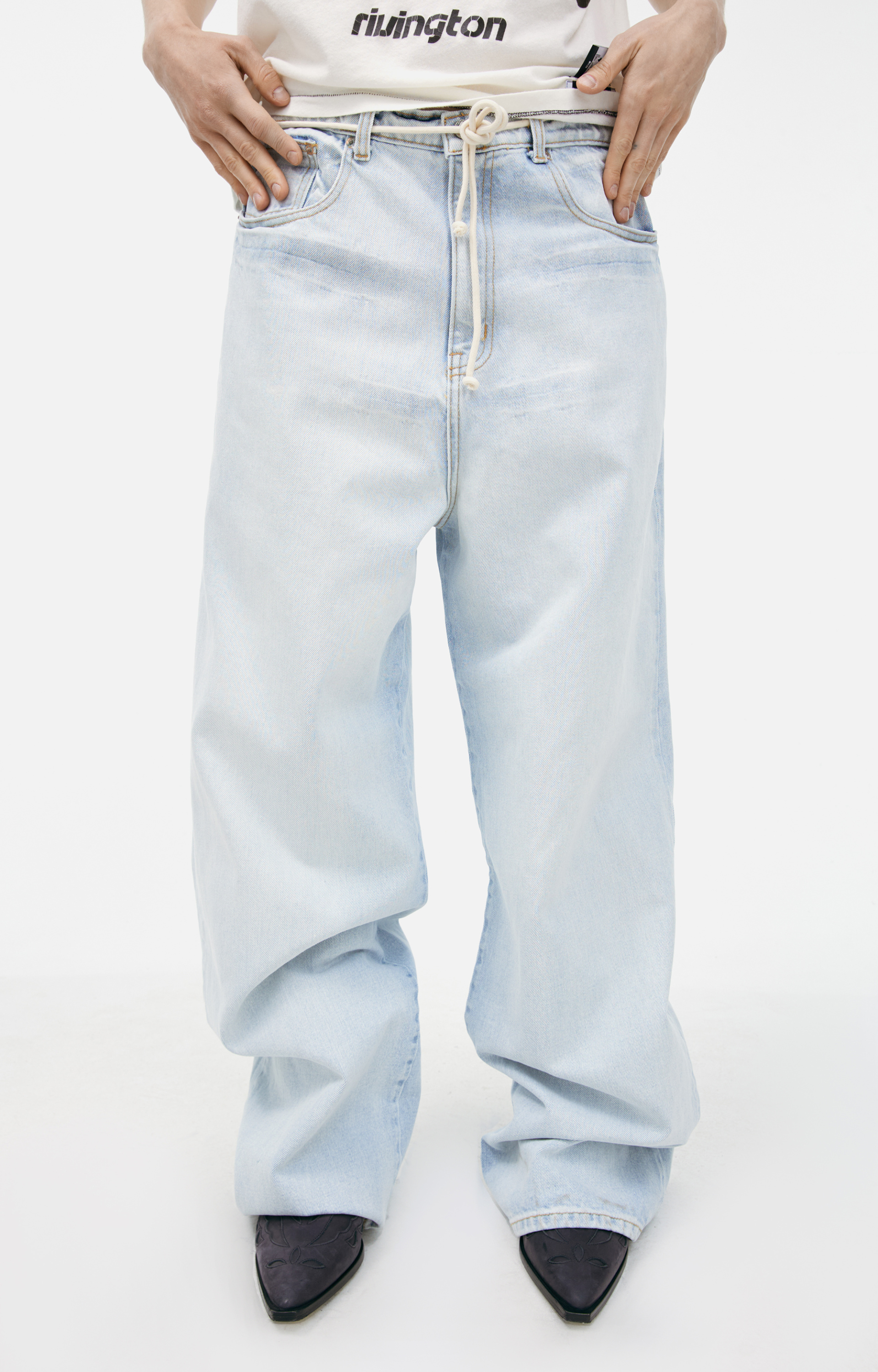 RRR123 Jeans with a drawstring waistband
