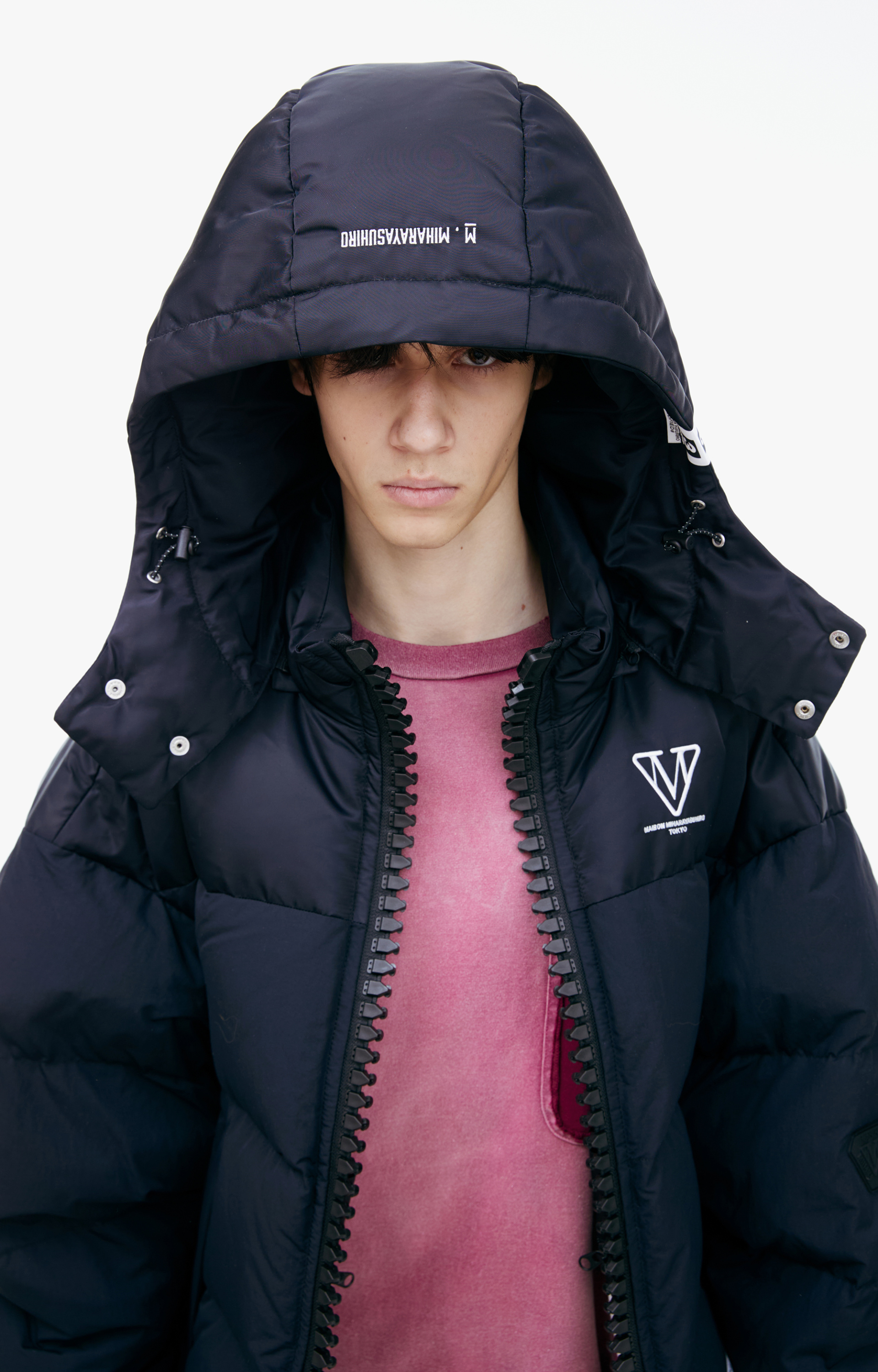 Maison Mihara Yasuhiro Oversize down jacket with logo
