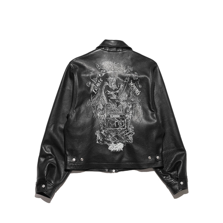 Enfants Riches Déprimés Leather Embroidered Jacket