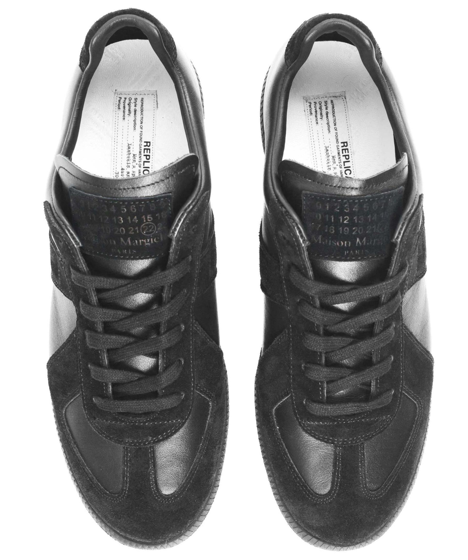 Maison Margiela Black Leather Replica Sneakers