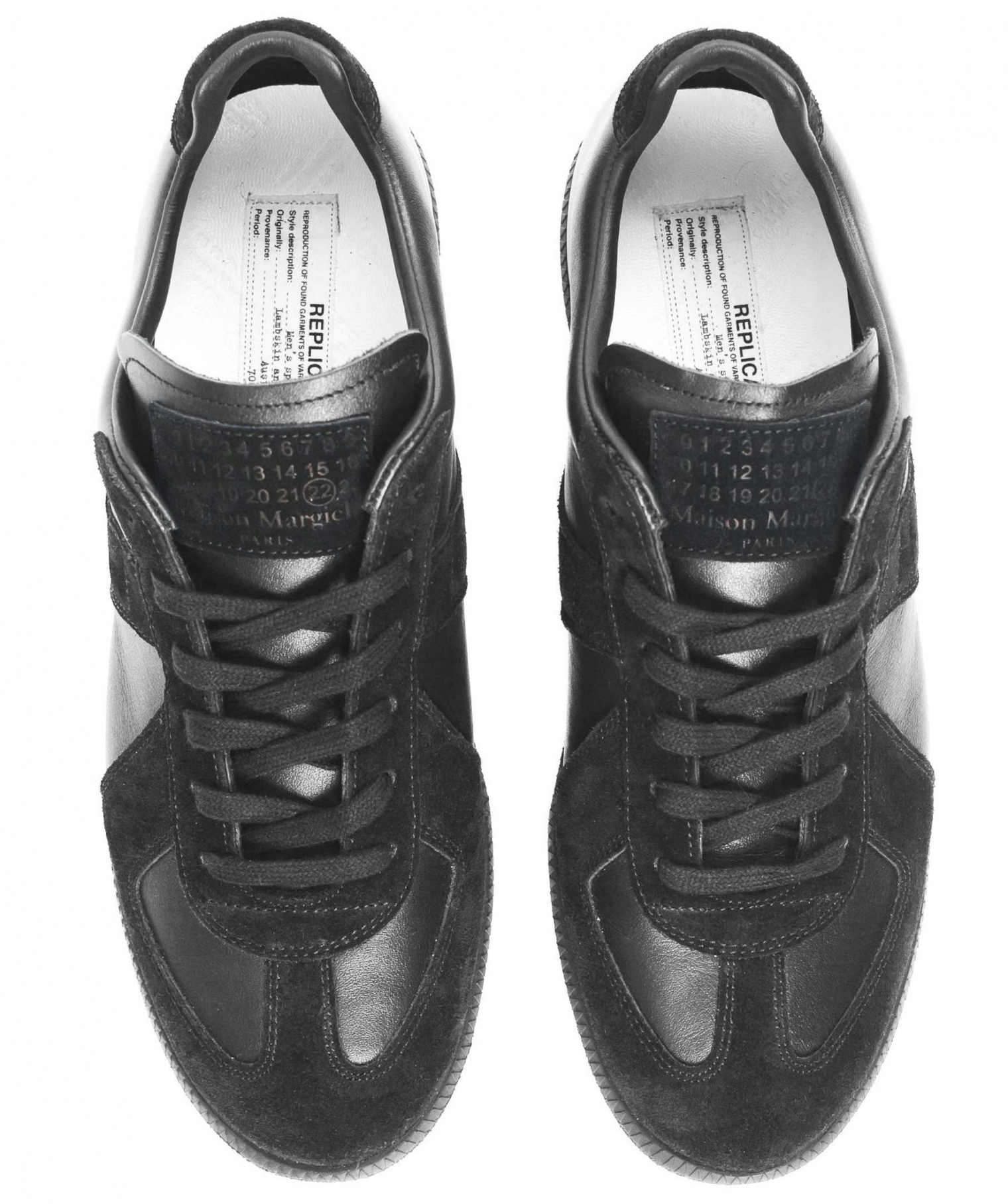 Maison Margiela Black Leather Replica Sneakers