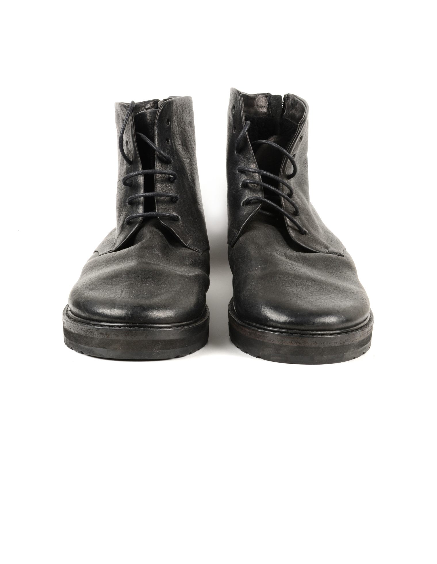 Marsell Leather boots with fur lining