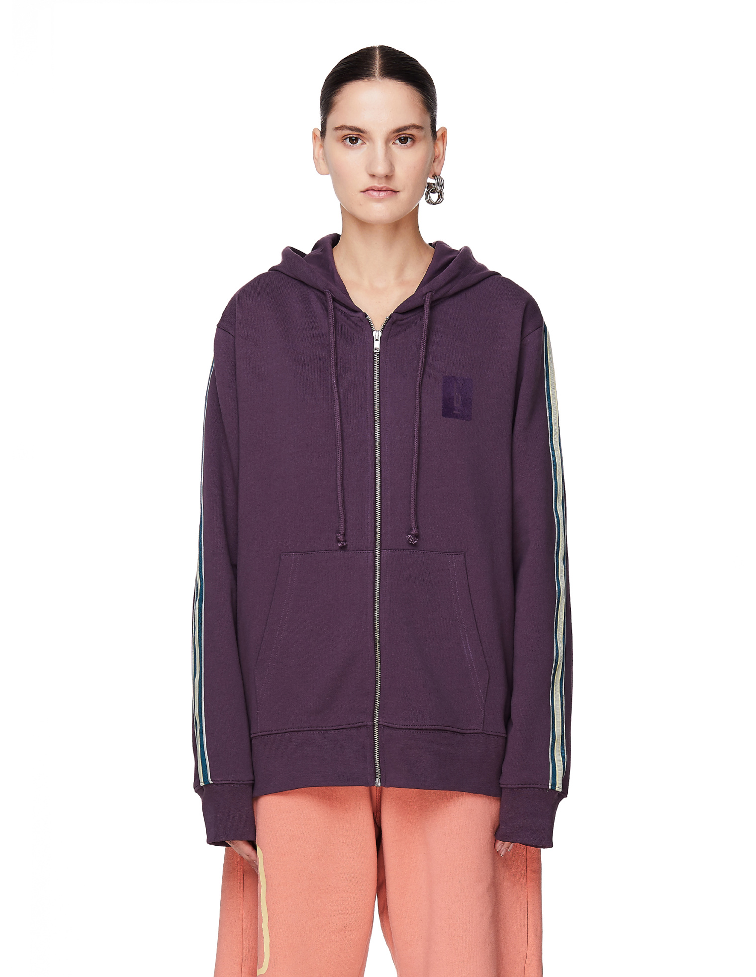 Pigalle Purple Cotton Zip-Up Hoodie