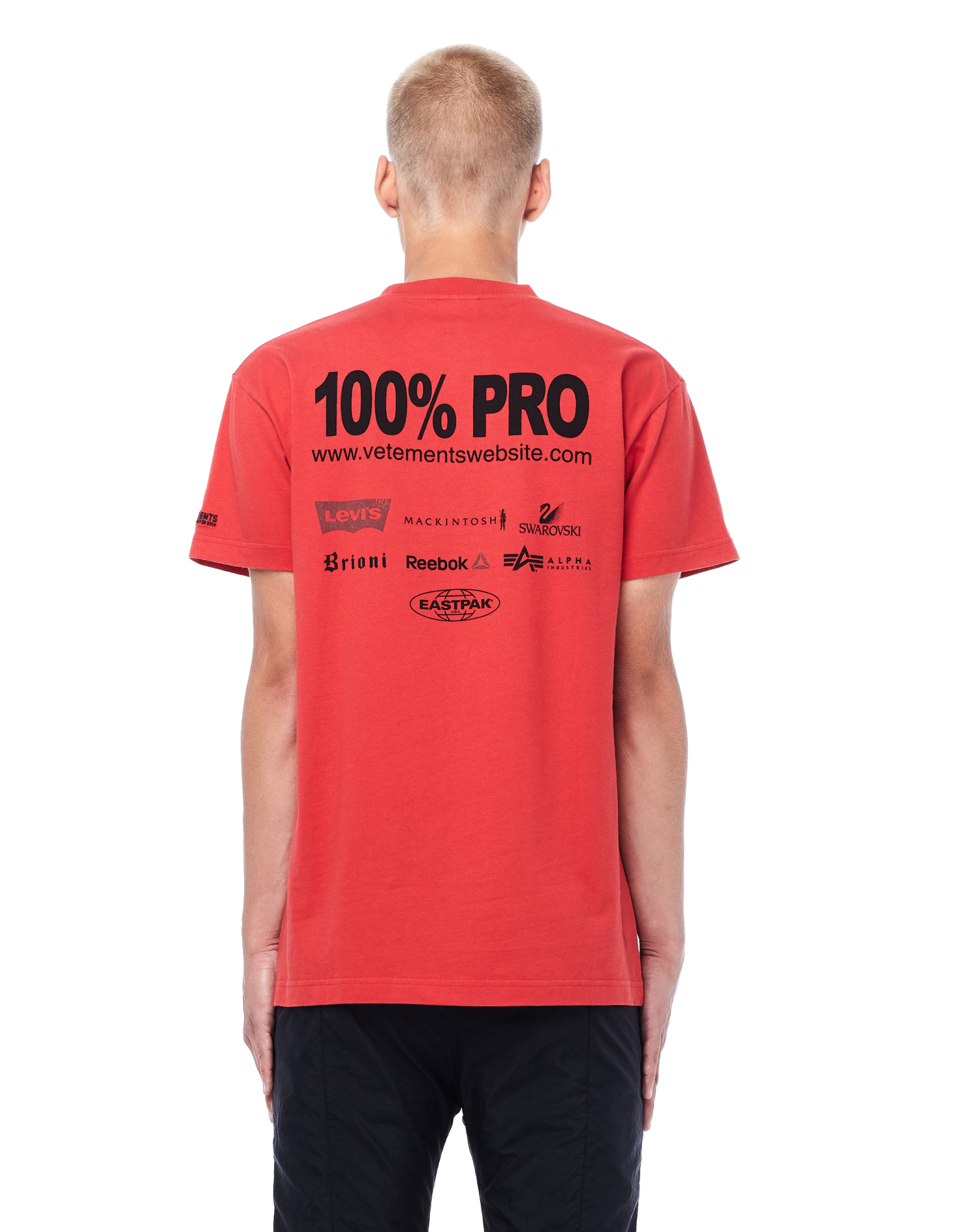 VETEMENTS Red 100% Pro T-Shirt