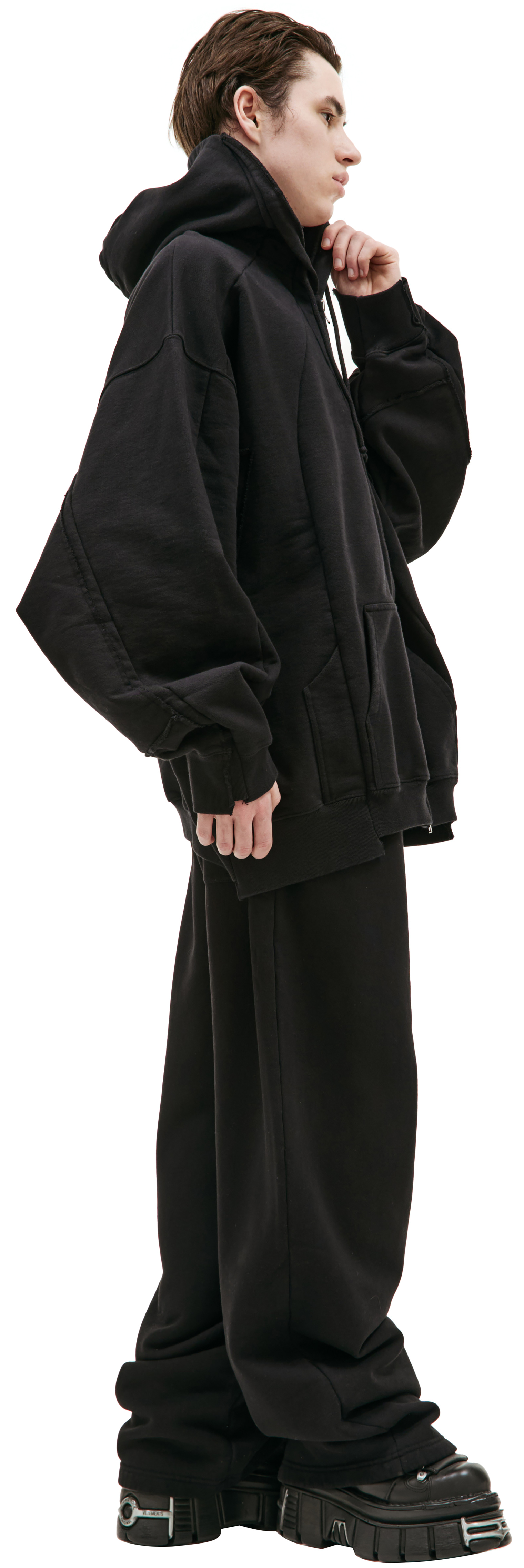 VETEMENTS Black zip up hoodie