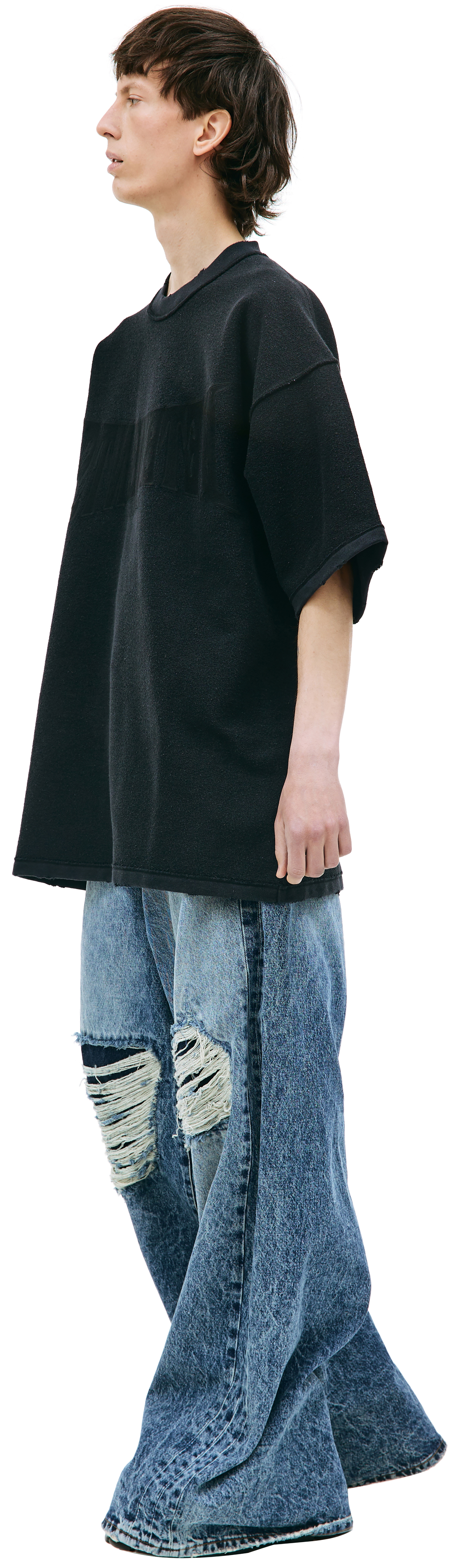 VETEMENTS Black t-shirt inside out