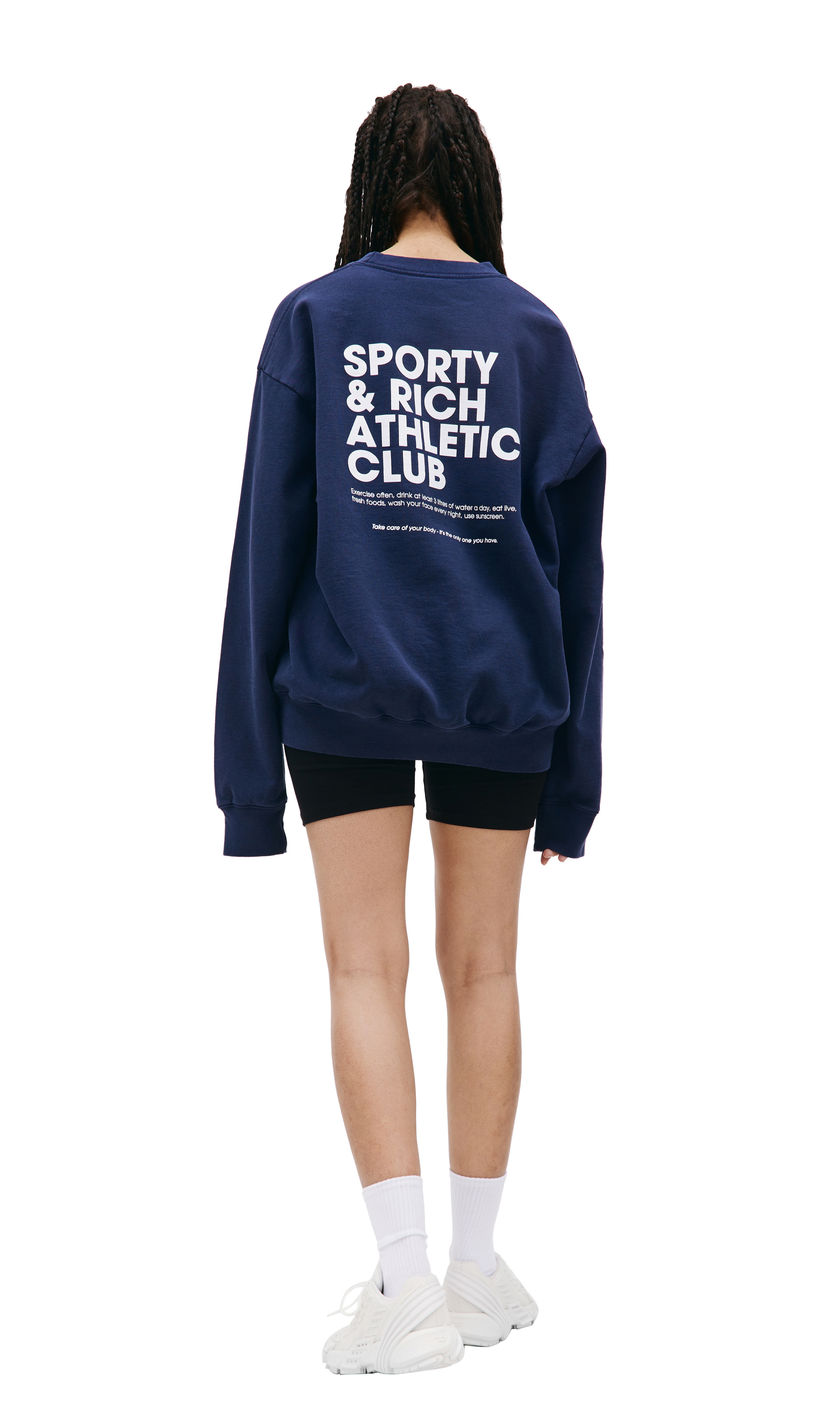 SPORTY & RICH Navy Exercise Often sweatshirt