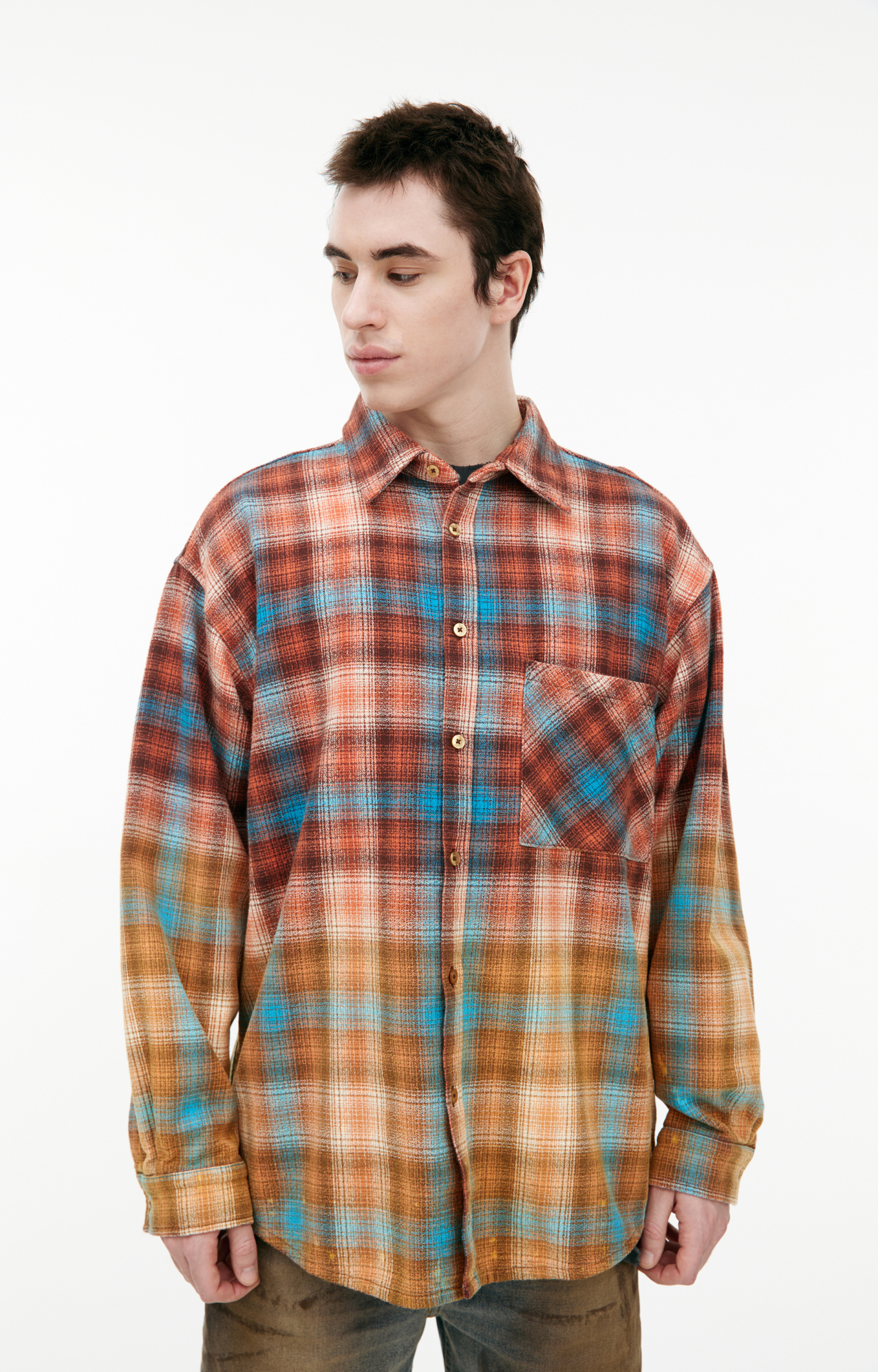 Satoshi Nakamoto Plaid shirt with patch pocket