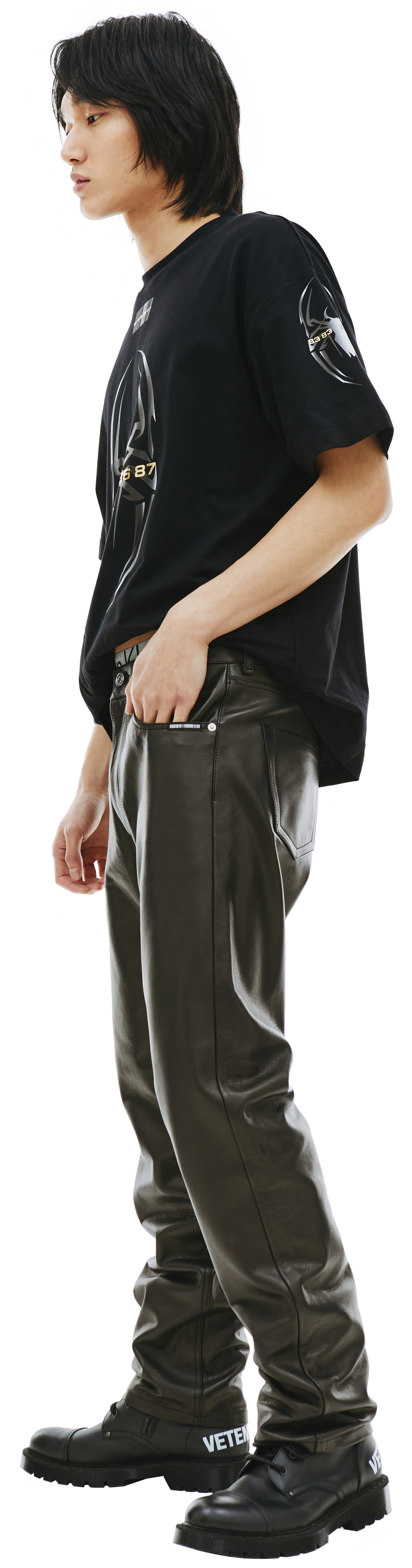 VTMNTS Leather straight leg trousers
