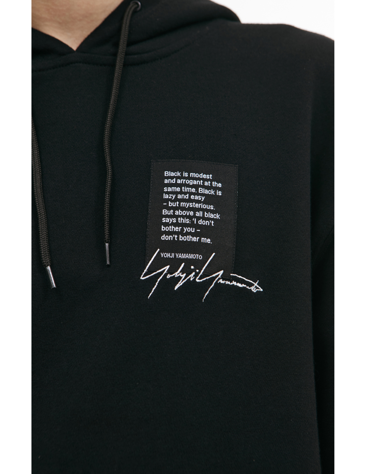 Yohji Yamamoto Black hoodie with patch