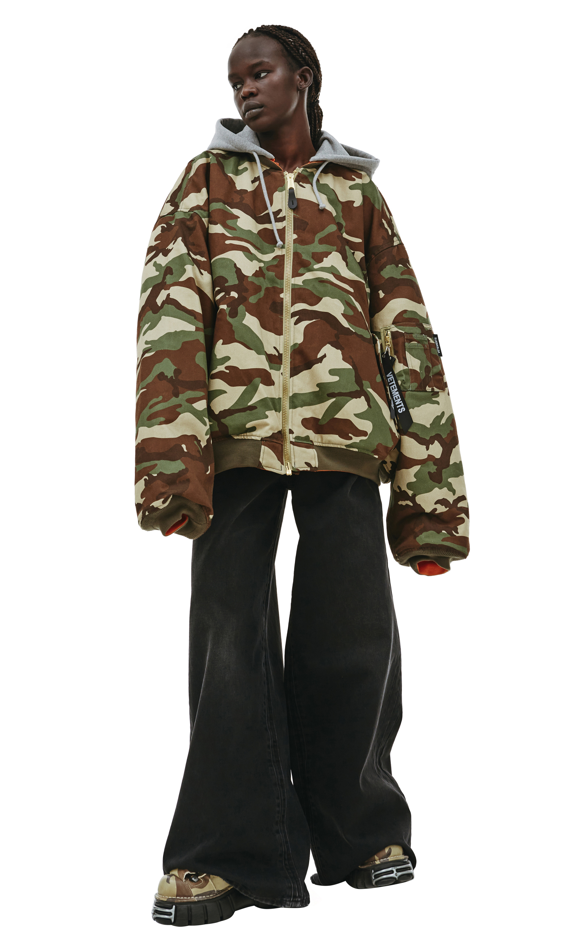 VETEMENTS Reversible hooded camo bomber