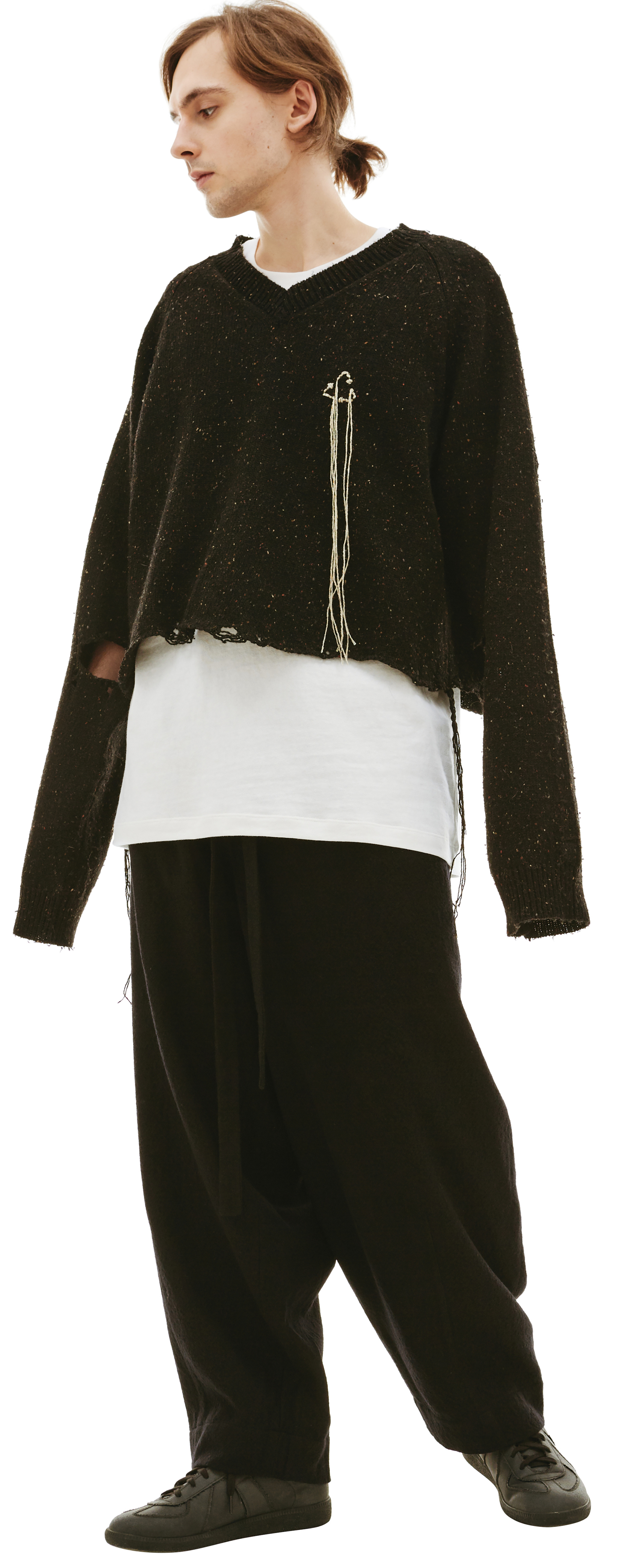 Doublet V-neck knitted sweater