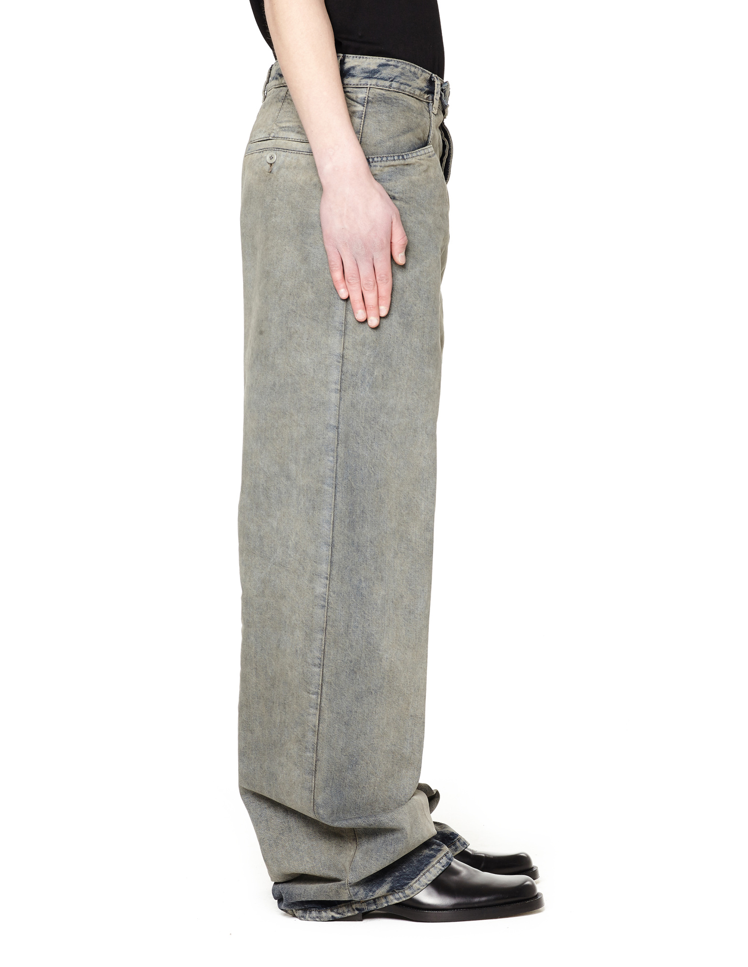 DRKSHDW by Rick Owens Wide-leg grey washed denim jeans