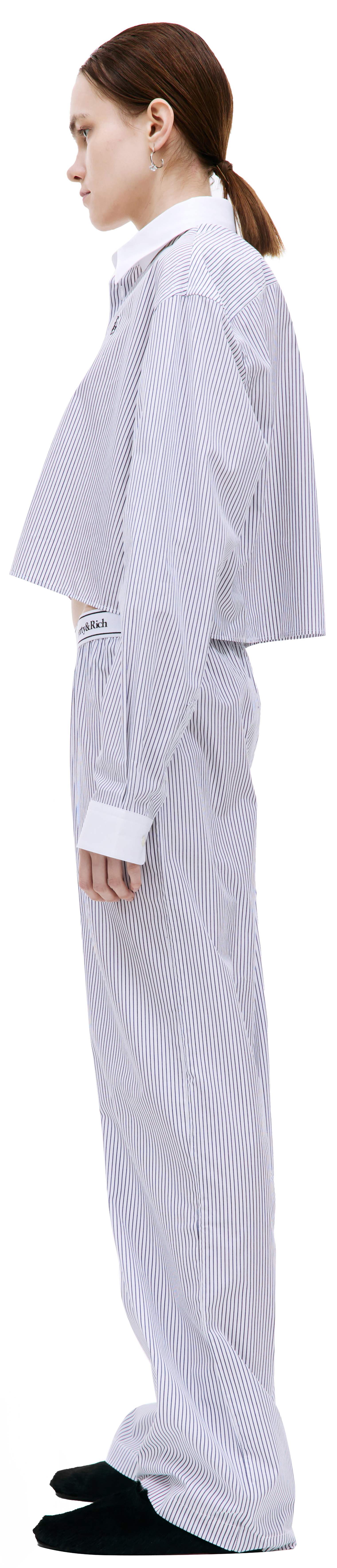 SPORTY & RICH Cotton striped trousers