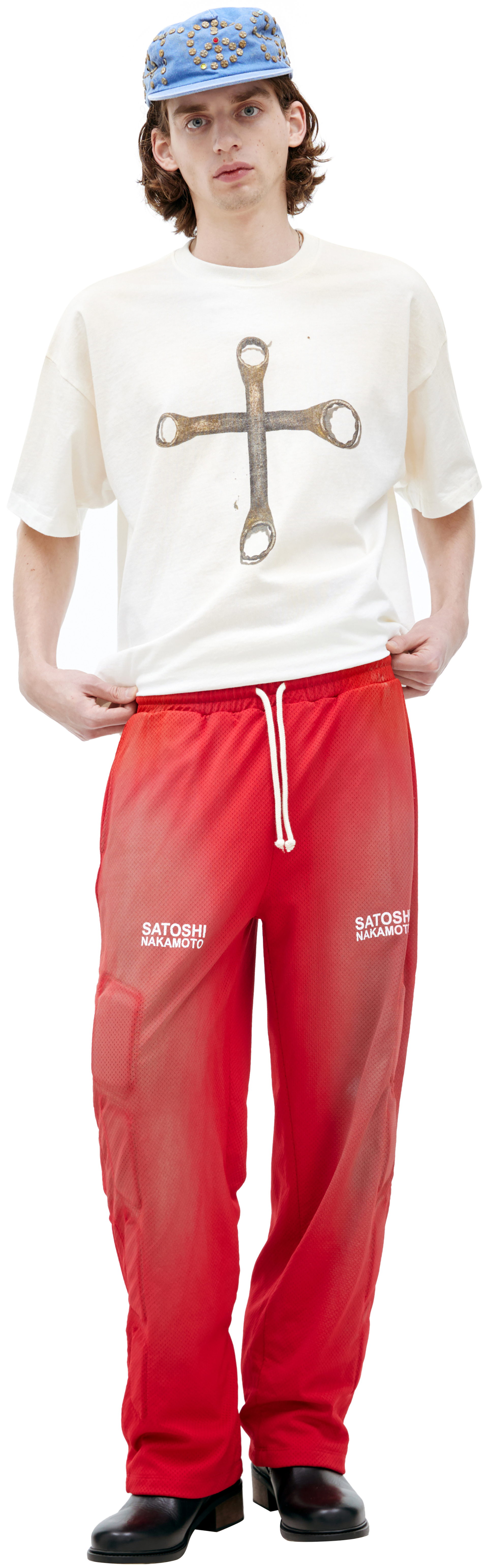 Satoshi Nakamoto Trousers with embroidered logo