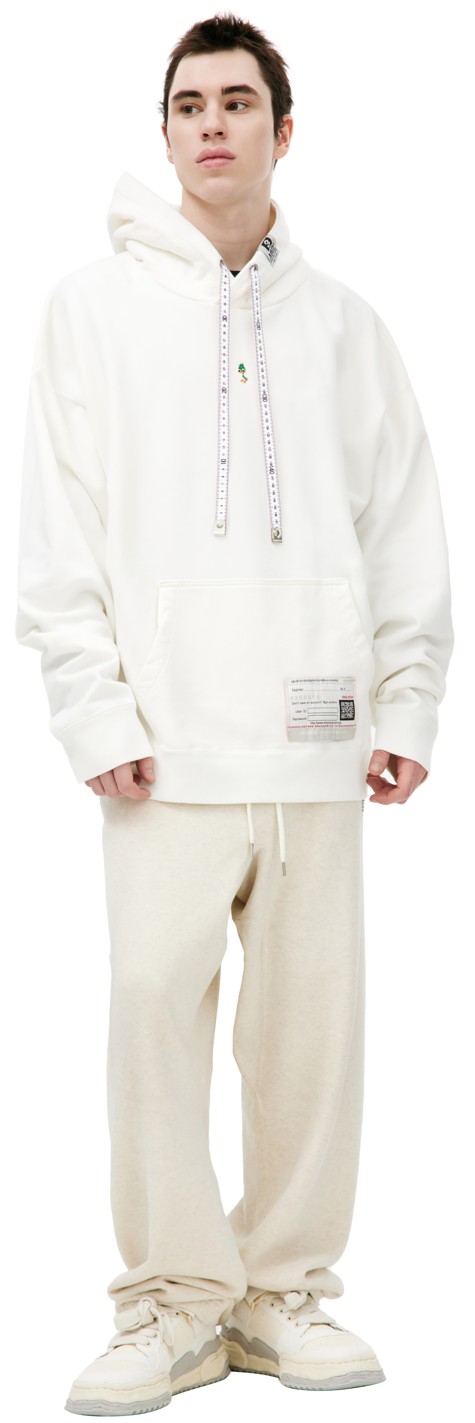 Maison Mihara Yasuhiro White logo hoodie