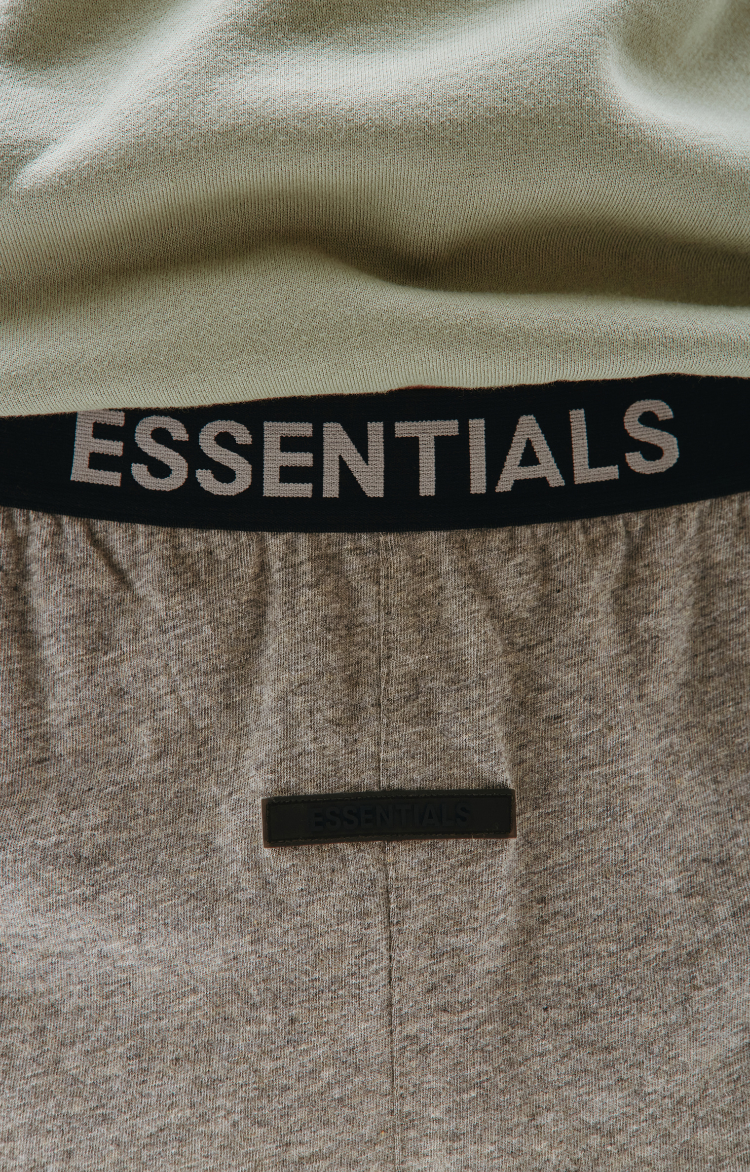 Fear of God Essentials Grey logo shorts with elastic