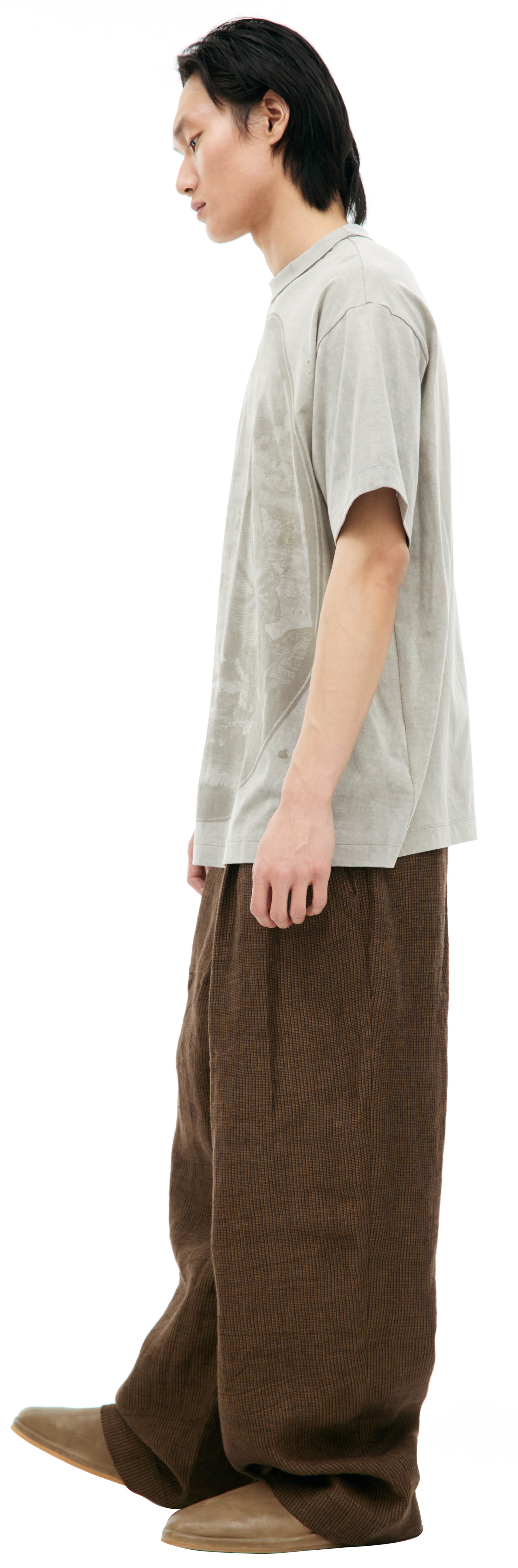 Ziggy Chen Beige print T-shirt