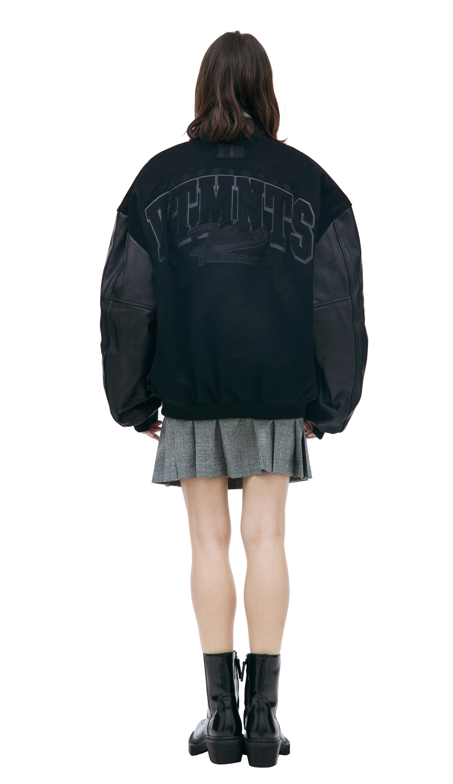 VTMNTS Black paneled bomber jacket