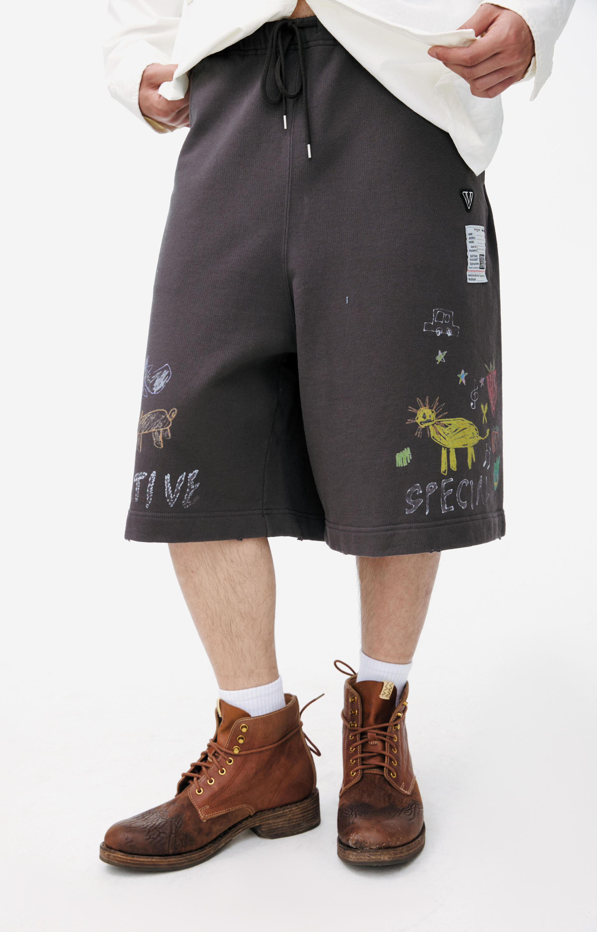 Maison Mihara Yasuhiro Printed cotton shorts
