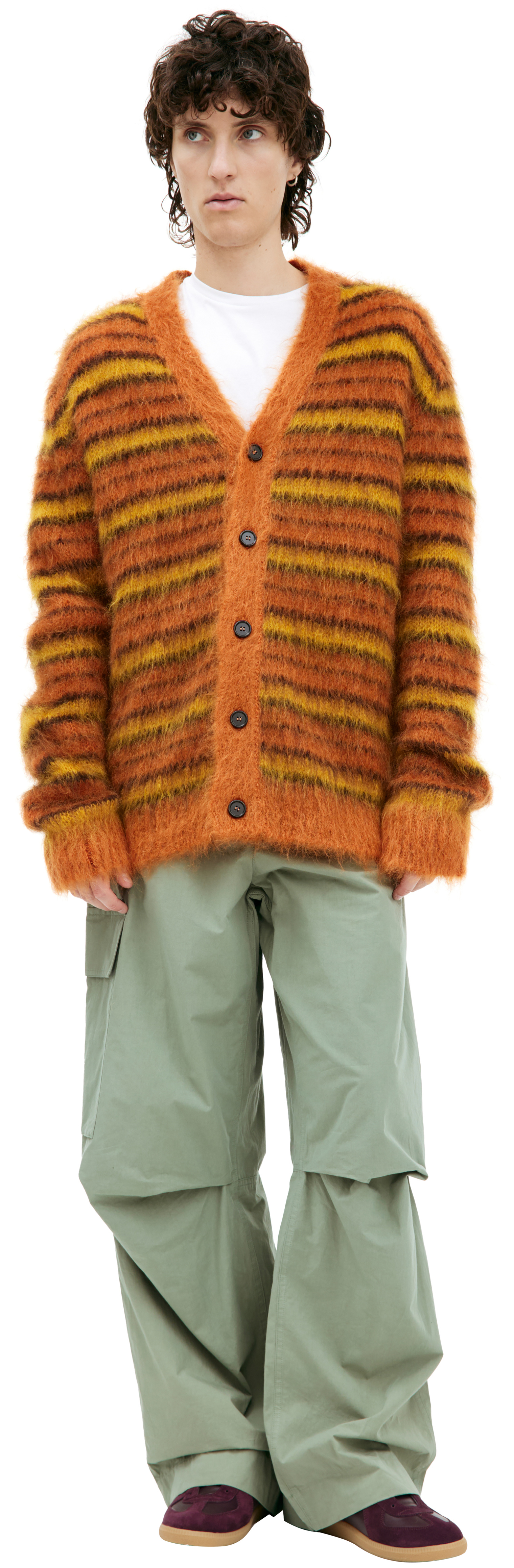 Marni Orange striped cardigan