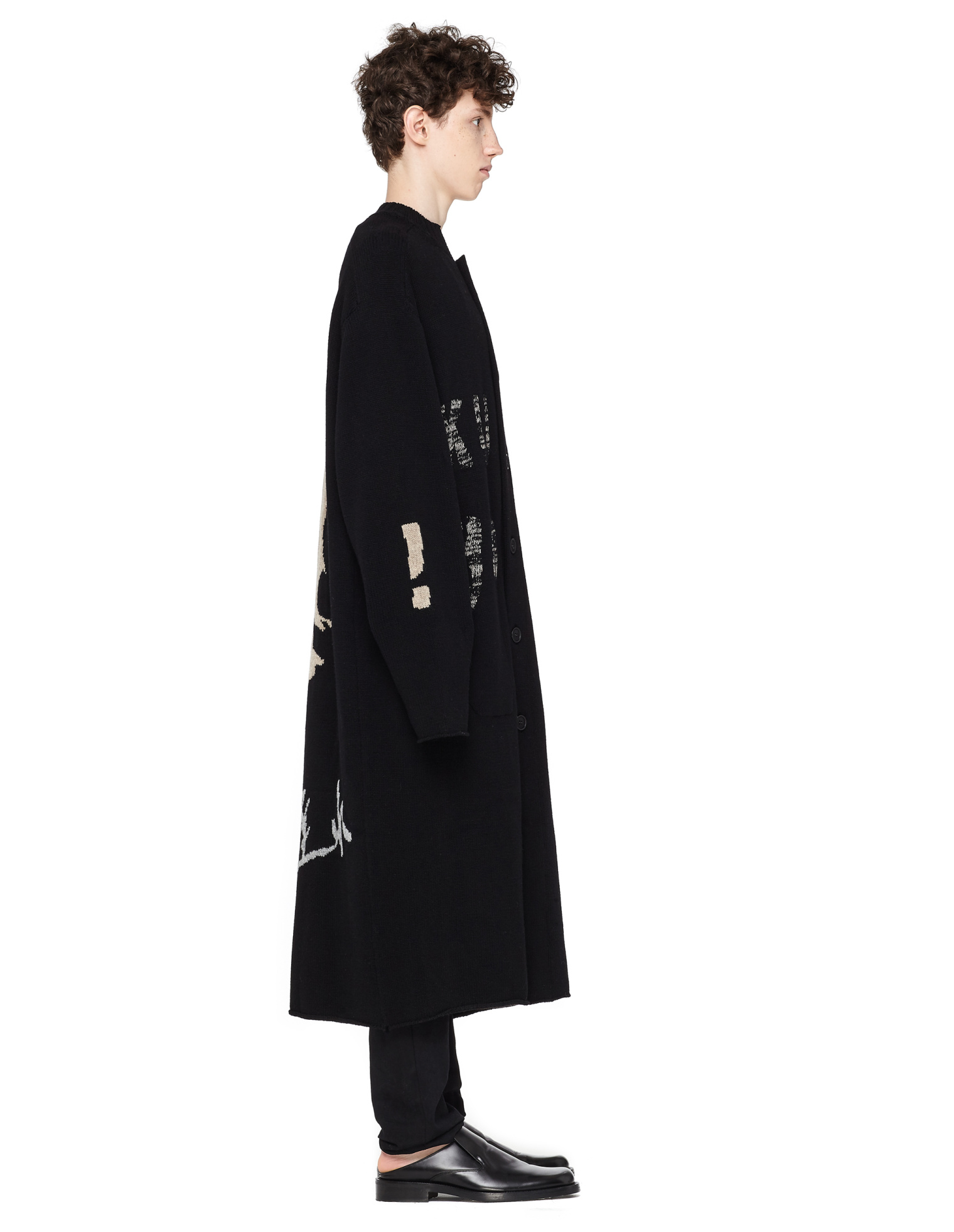Yohji Yamamoto Удлиненный шерстяной кардиган