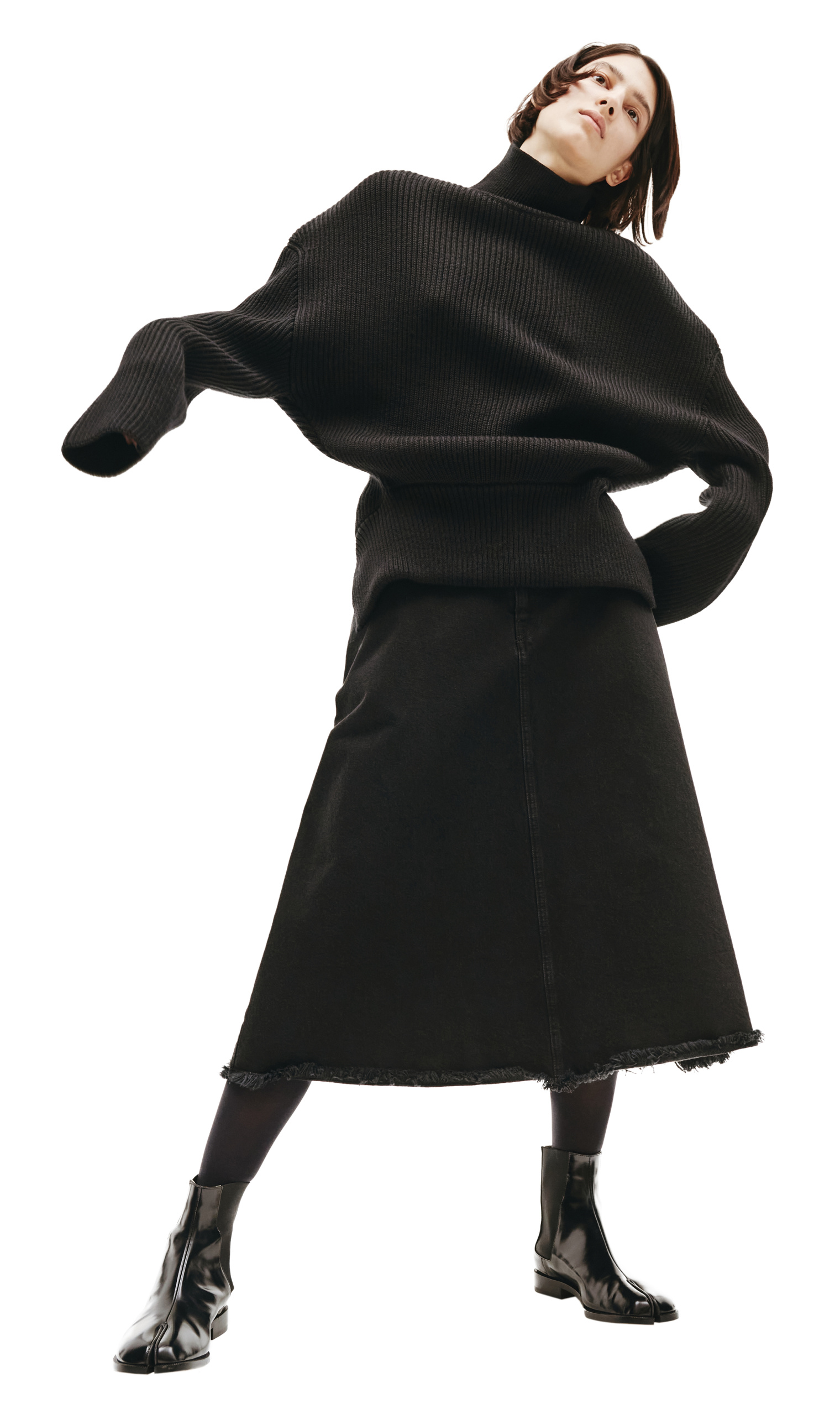 Balenciaga Black Wool Upside Down Sweater