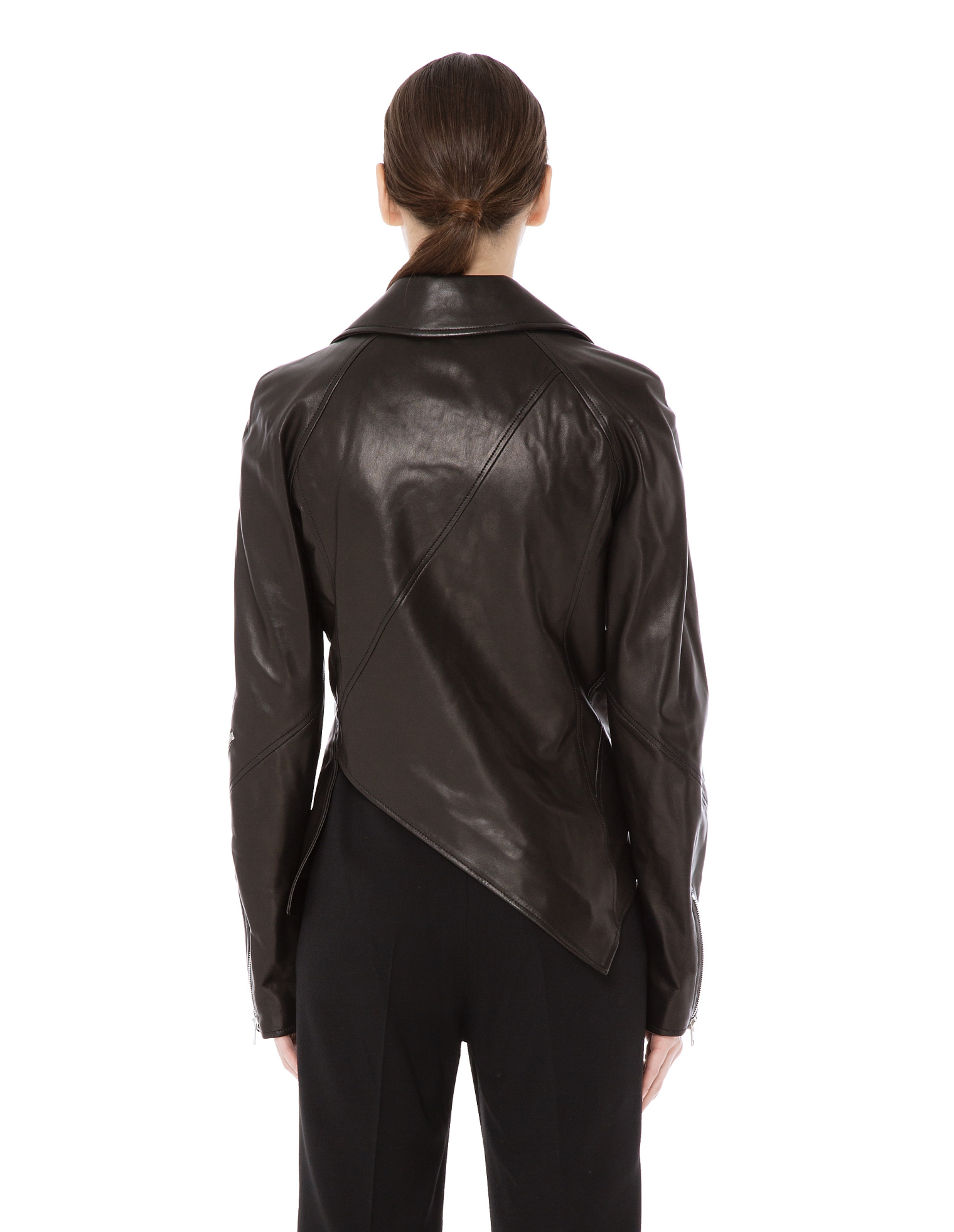 Yang Li Asymmetric leather jacket