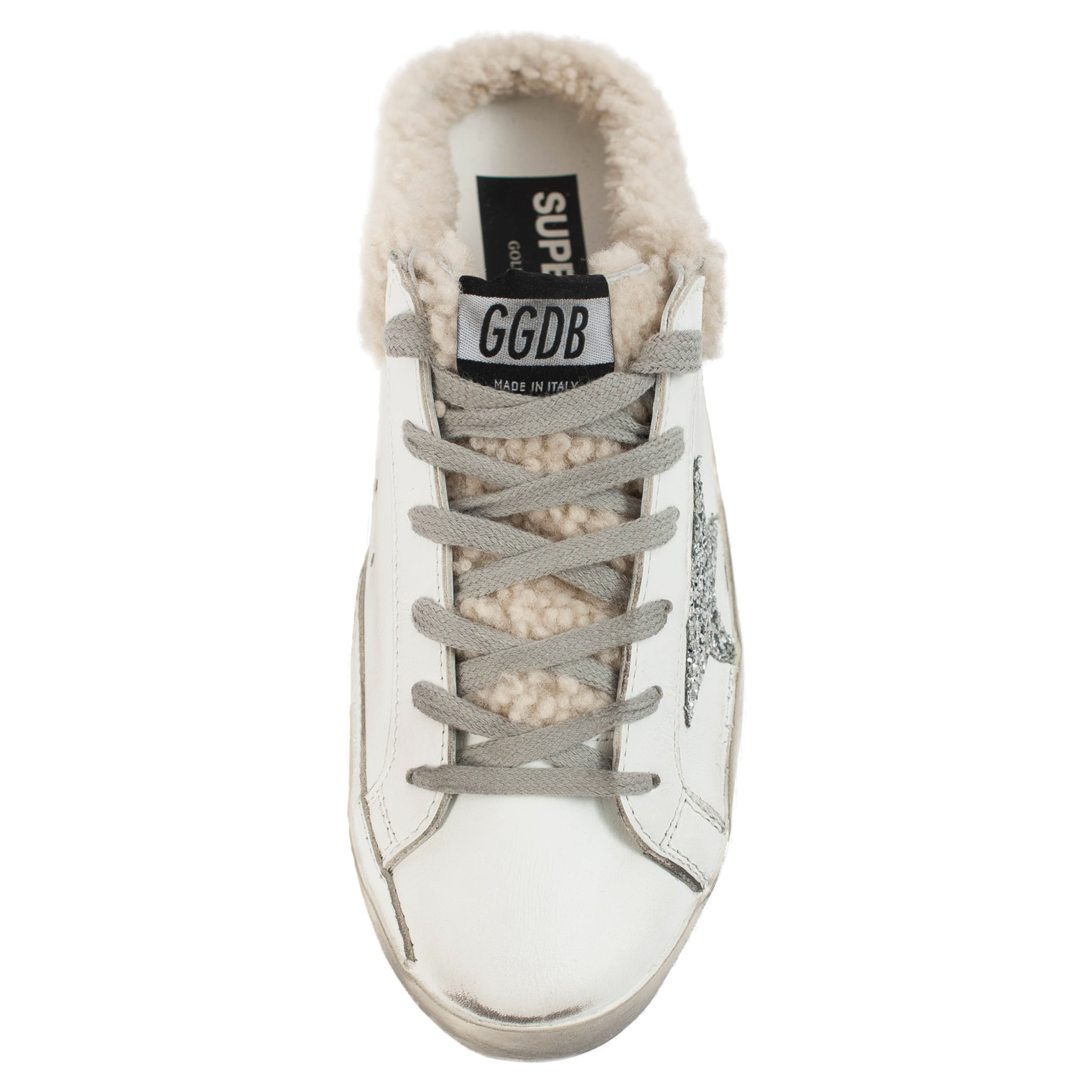 Golden Goose Sabot White Fur Lined Sneakers