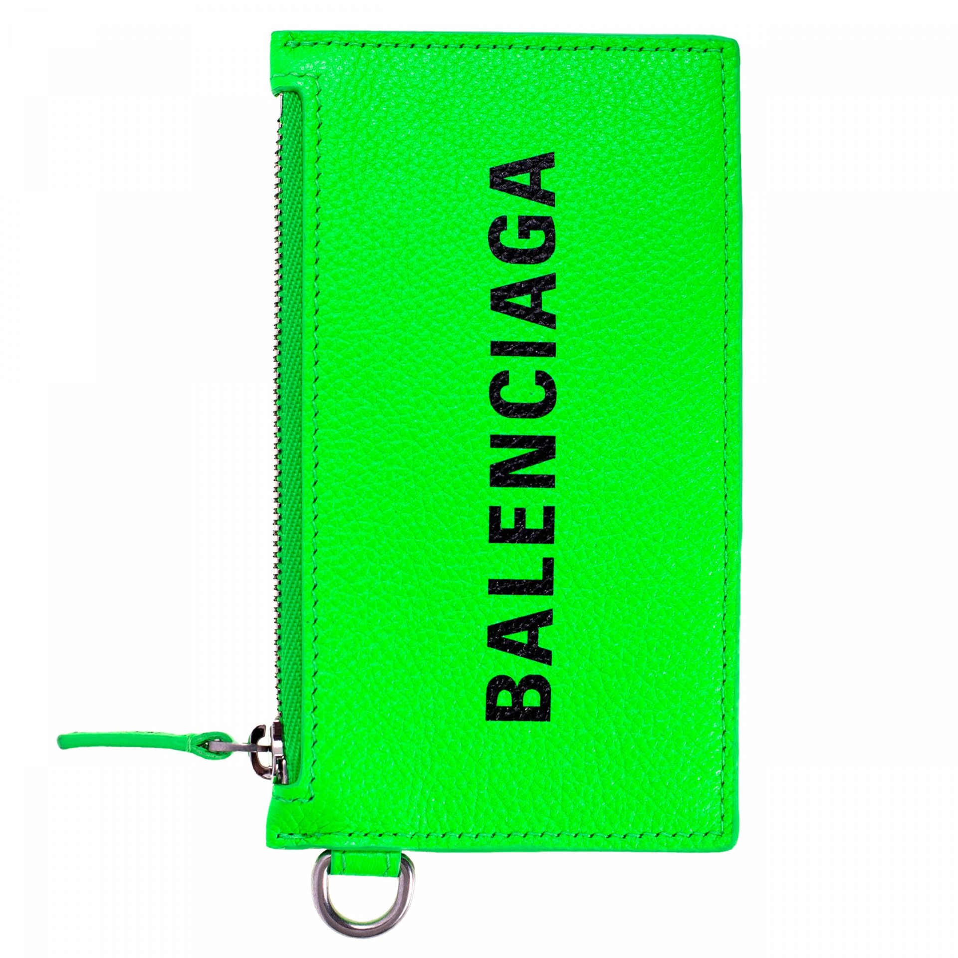 Balenciaga Зеленый кожаный кардхолдер