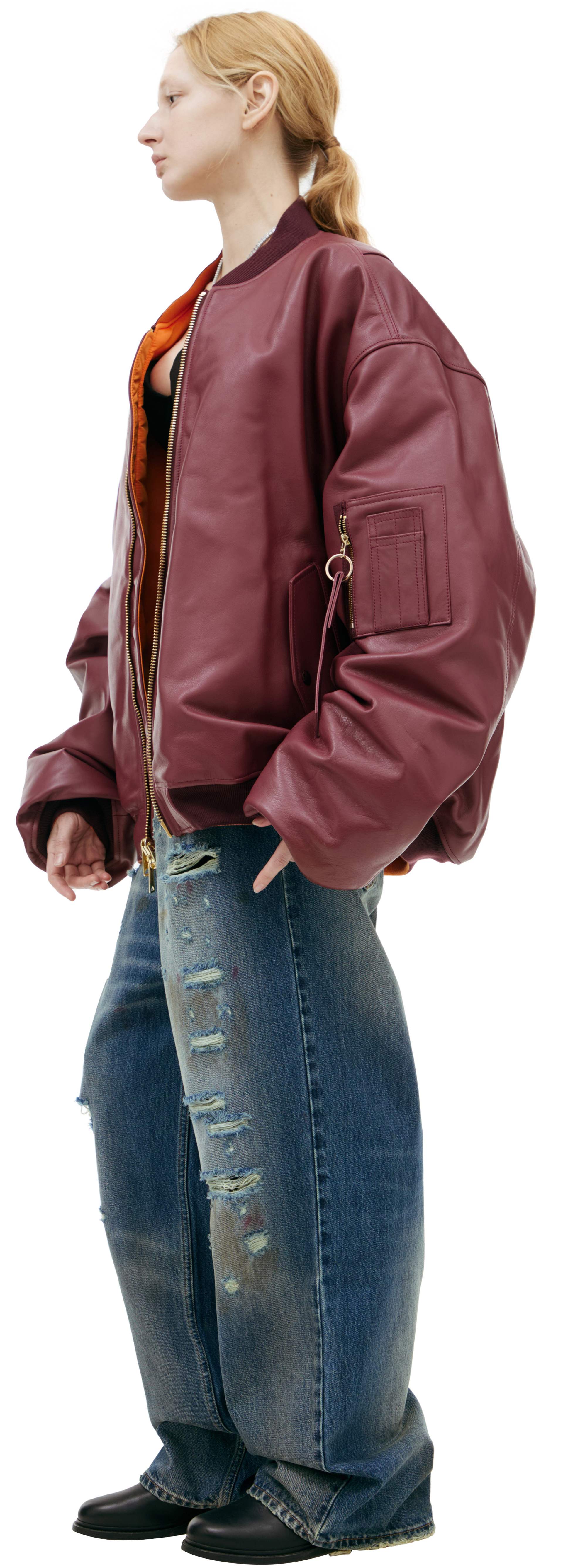 VETEMENTS Zippered leather bomber