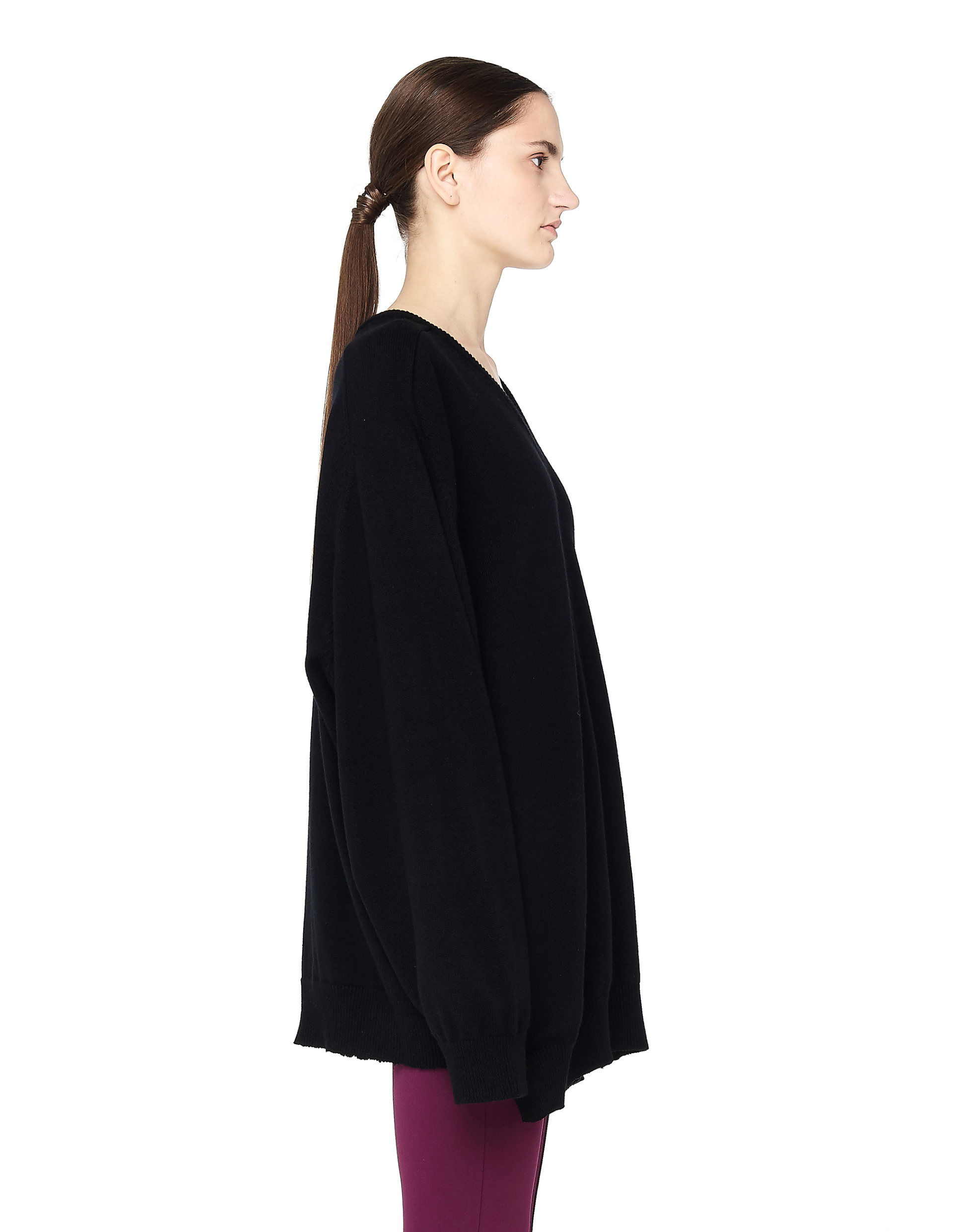 Balenciaga V-neck Black Cashmere Sweater