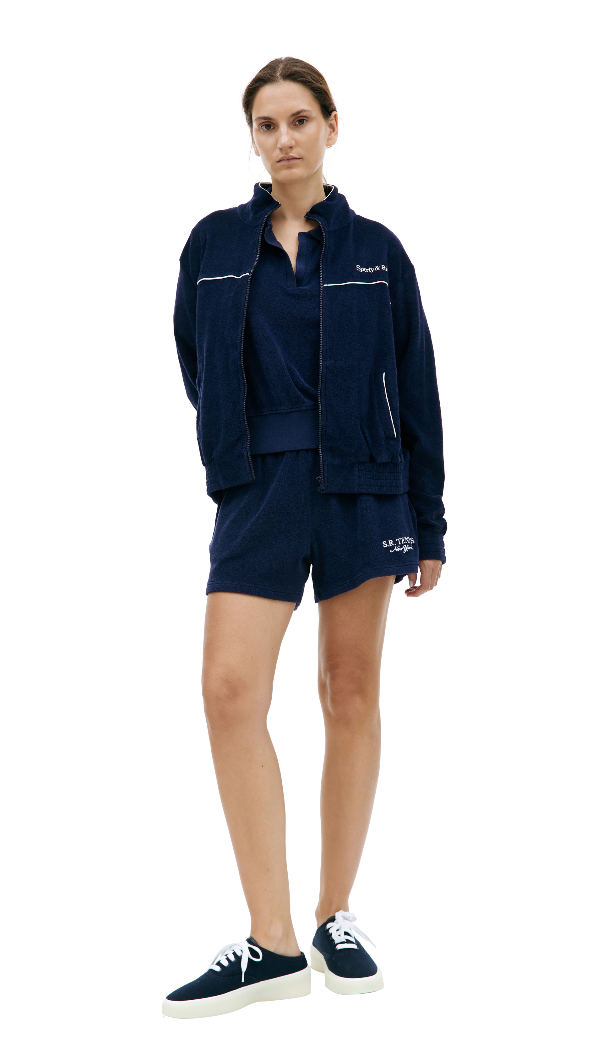 SPORTY & RICH Cotton zip up sweatshirt